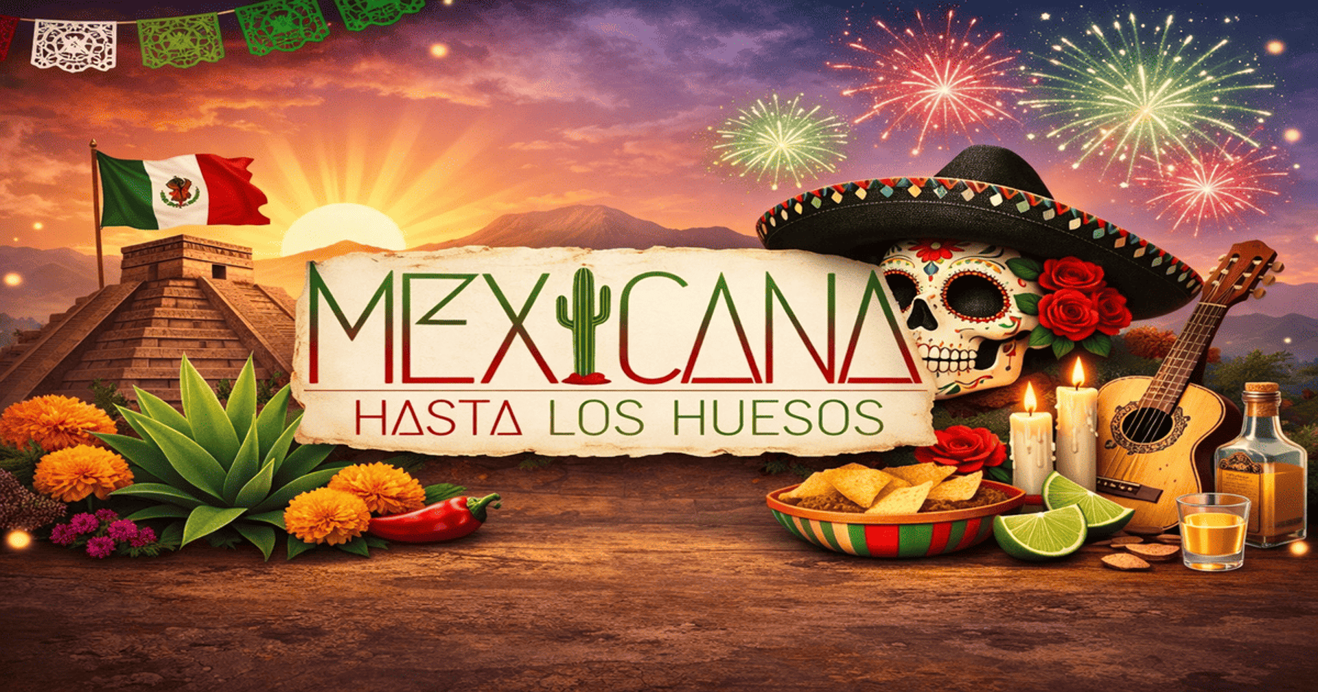 Imagen social de mexicana hasta los huesos con Logotipo