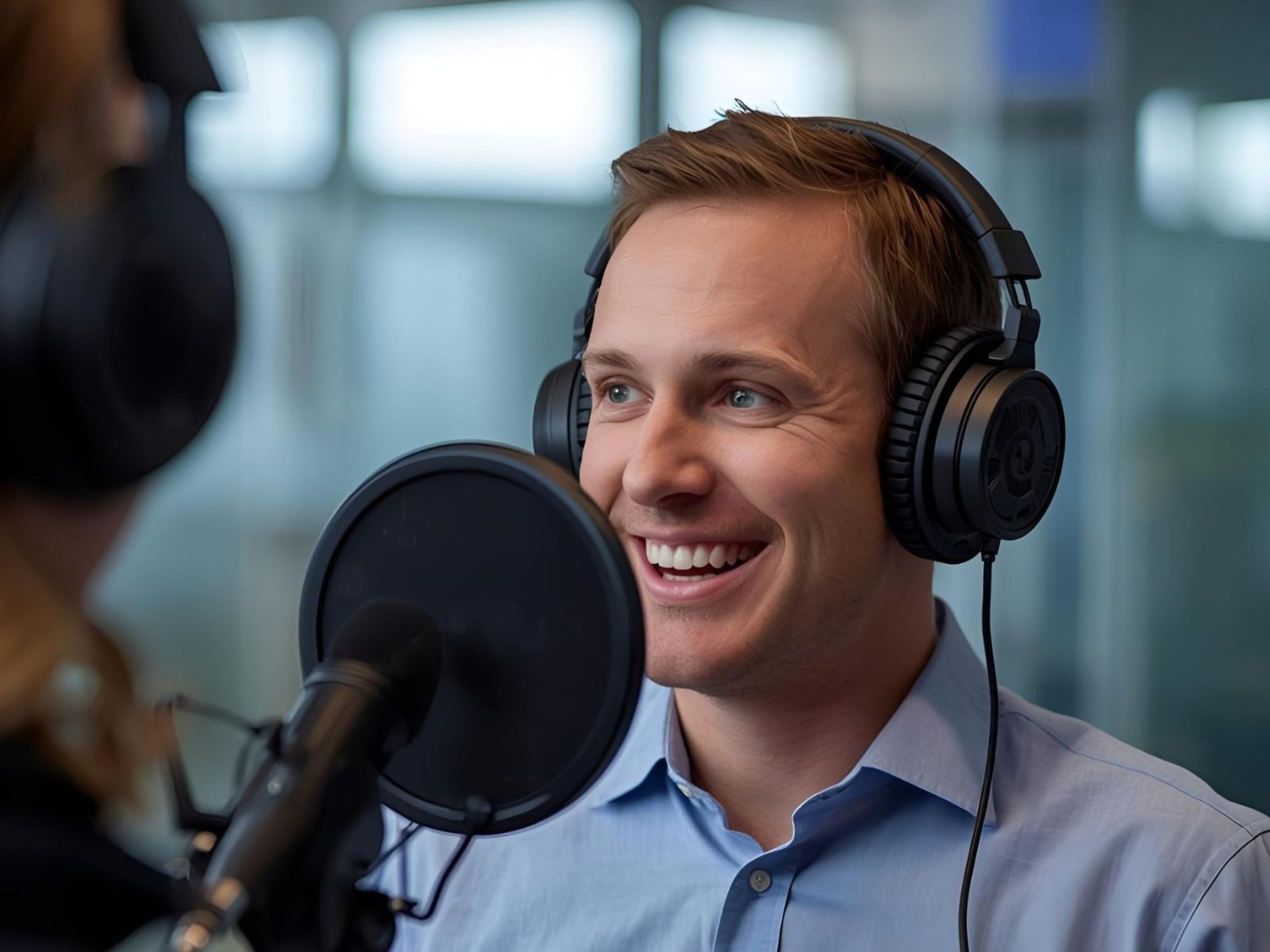 an abstract photo of a curved building with a blue sky in the background