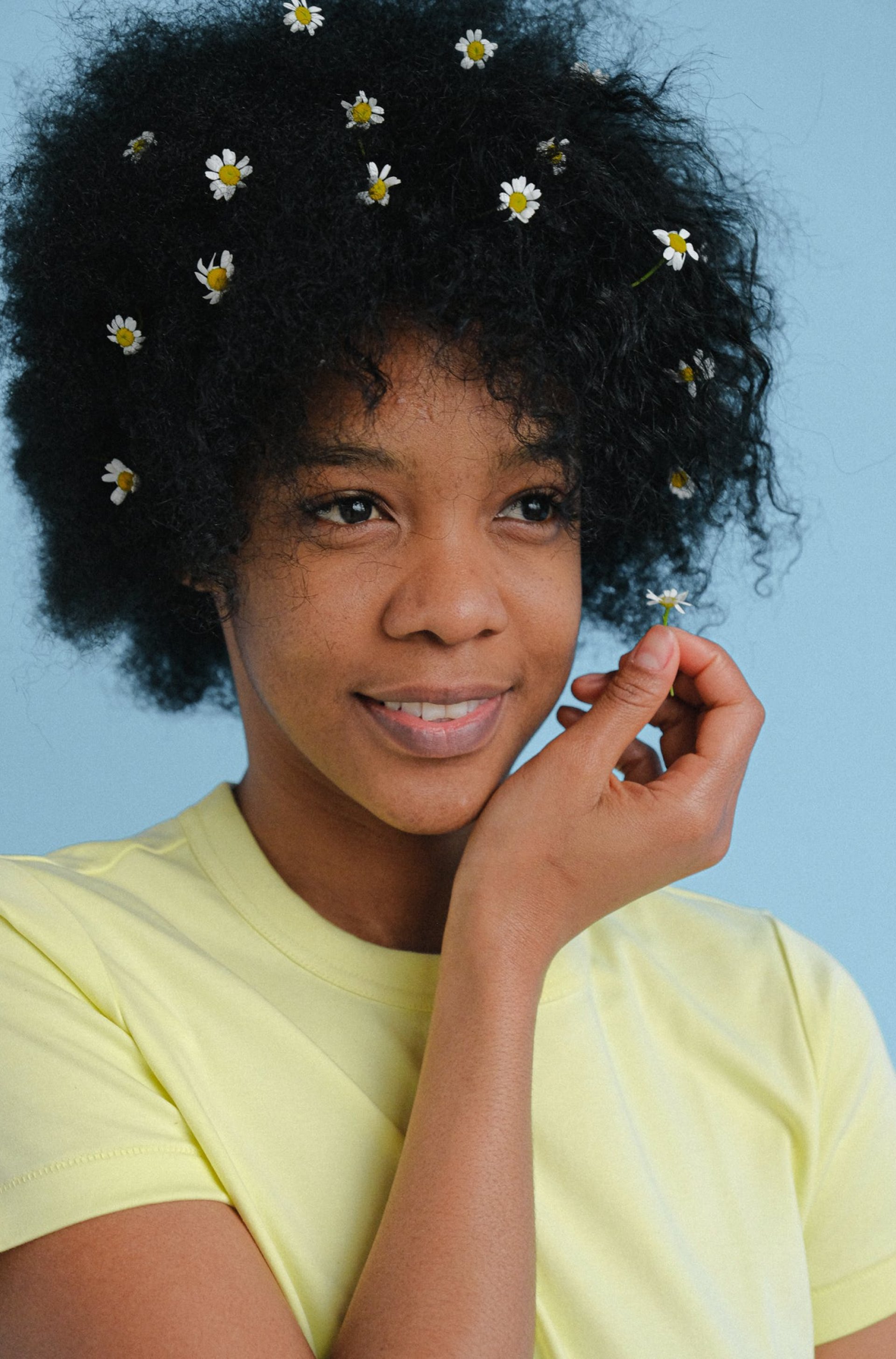 Woman with flowers in her hair