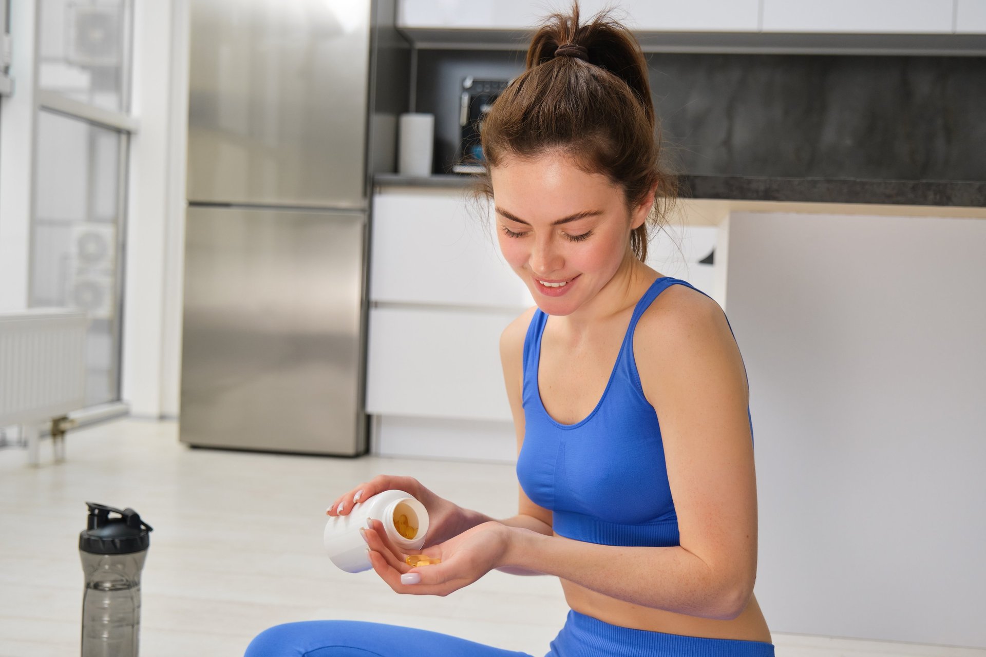an abstract photo of a curved building with a blue sky in the background