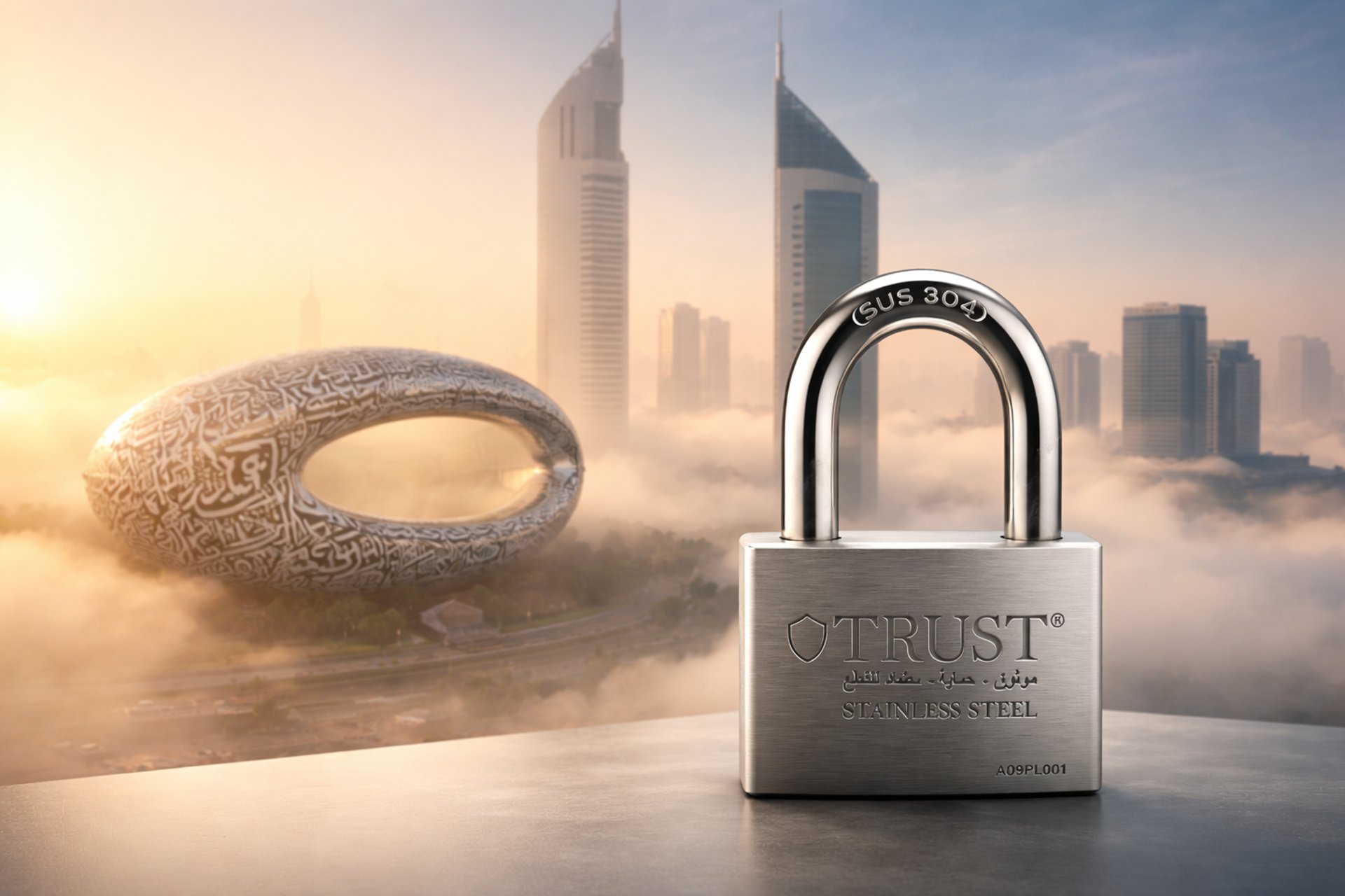 an abstract photo of a curved building with a blue sky in the background