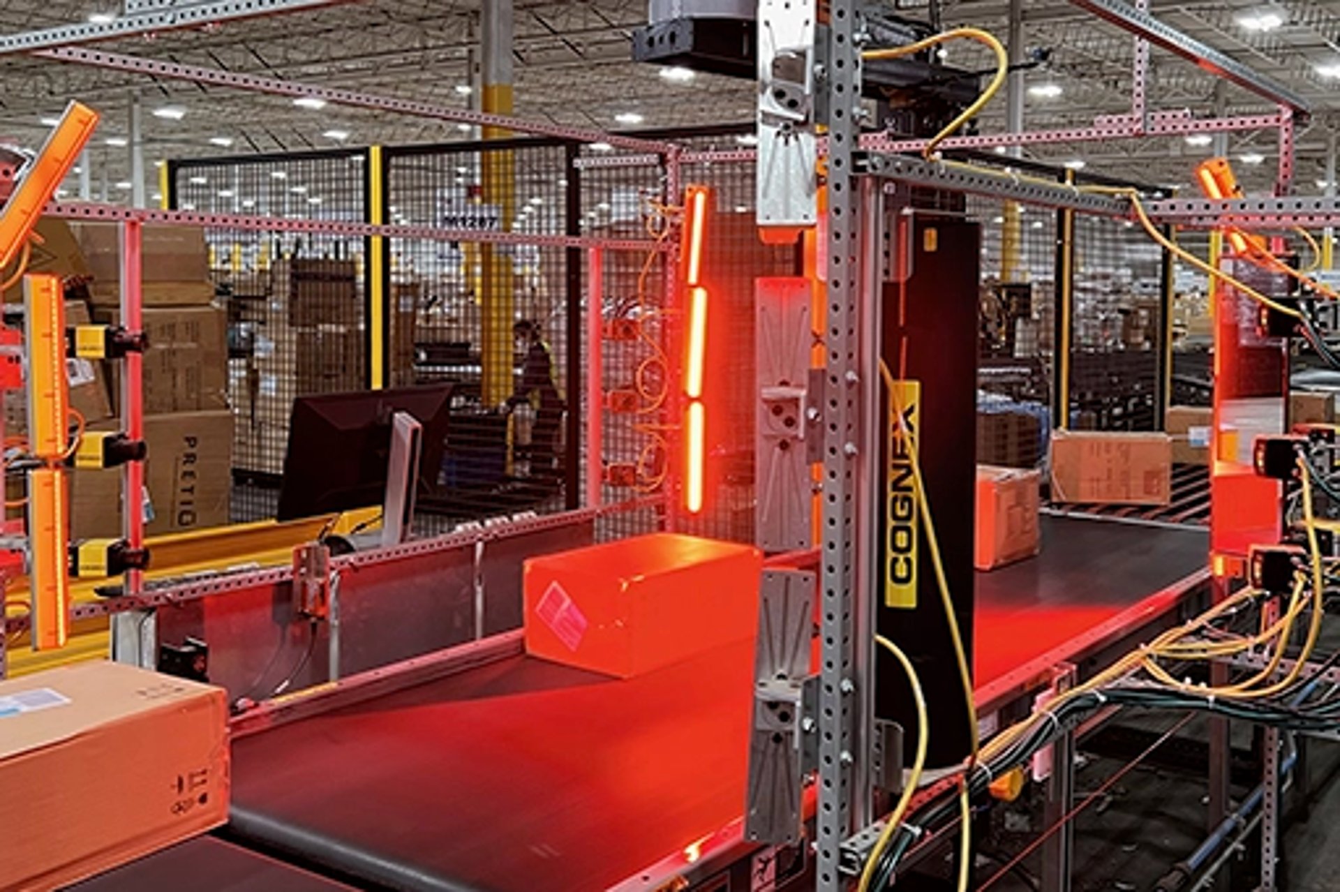 an abstract photo of a curved building with a blue sky in the background