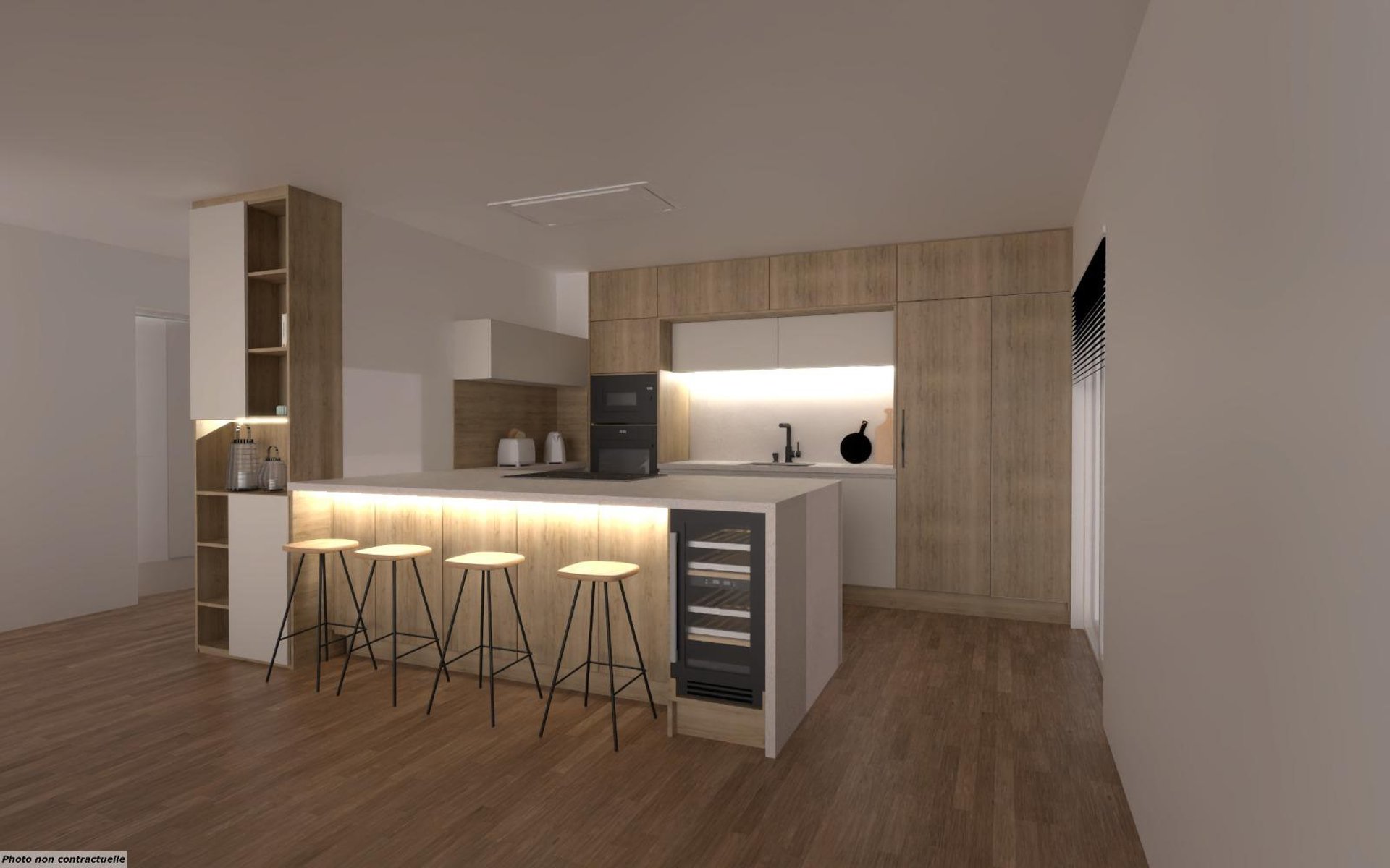 an abstract photo of a curved building with a blue sky in the background