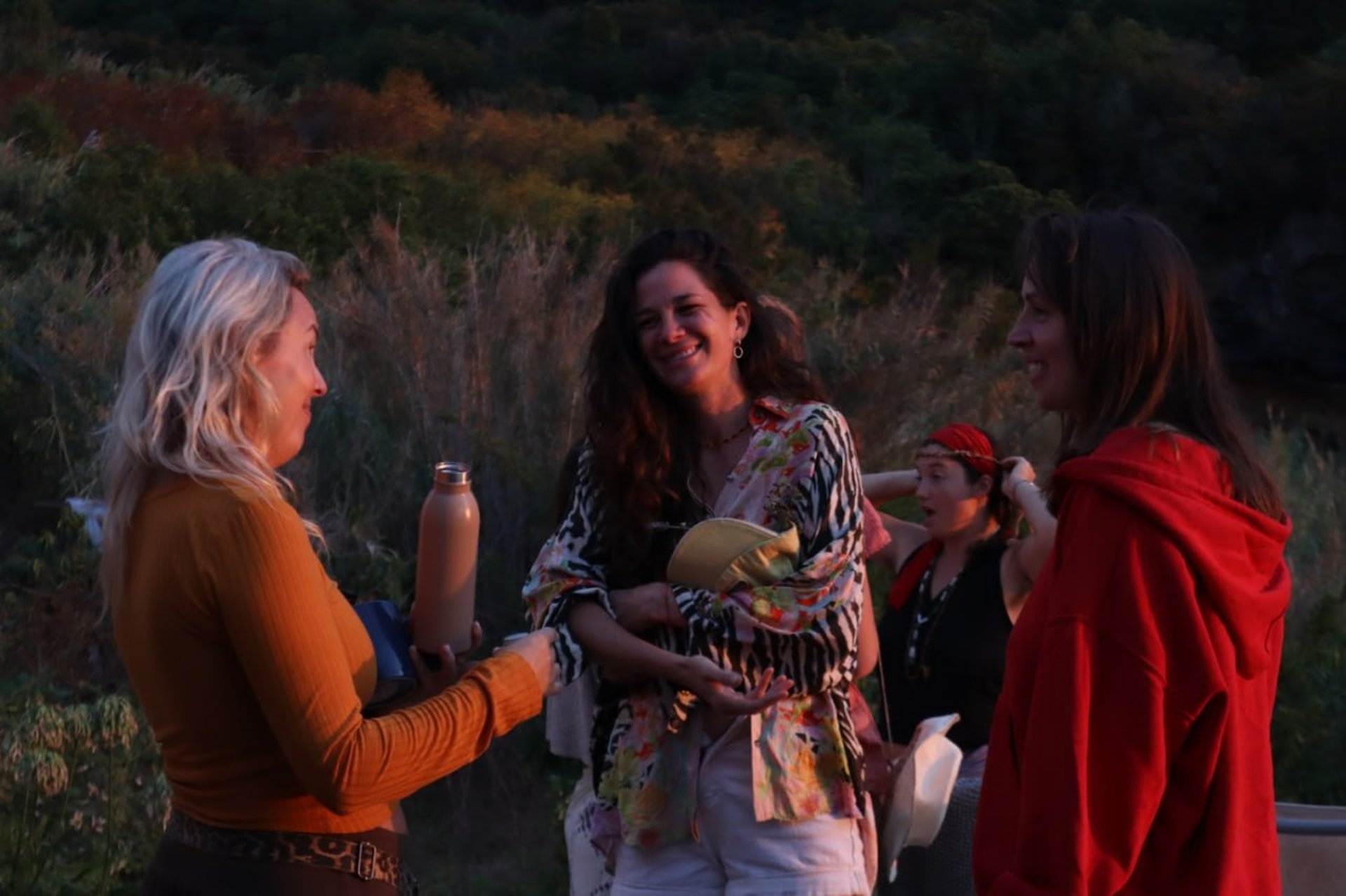 an abstract photo of a curved building with a blue sky in the background