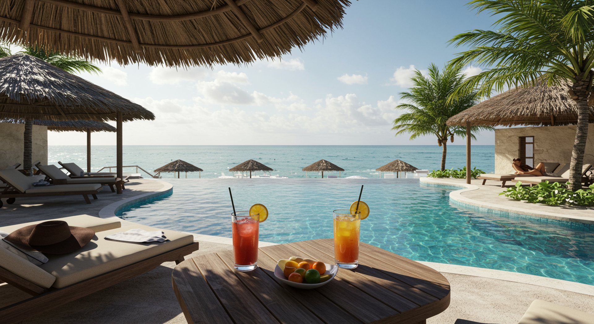 an abstract photo of a curved building with a blue sky in the background