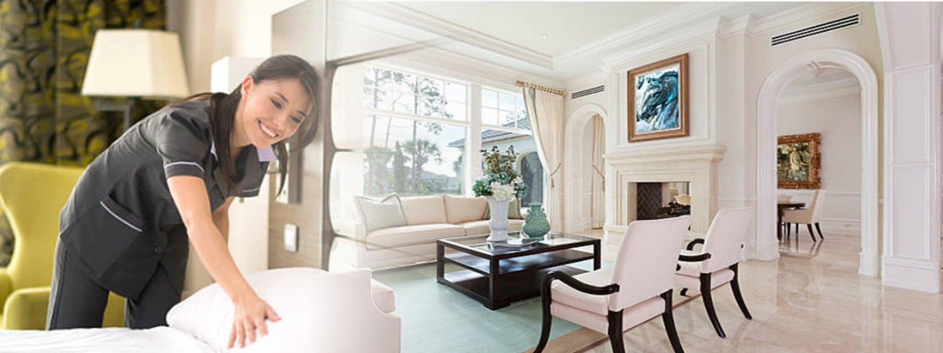 Caregiver assisting elderly couple with coloring