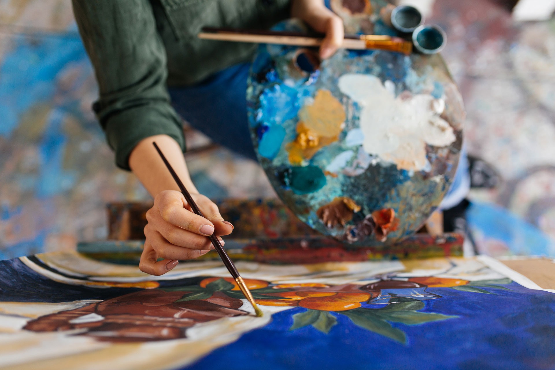 boy using watercolor