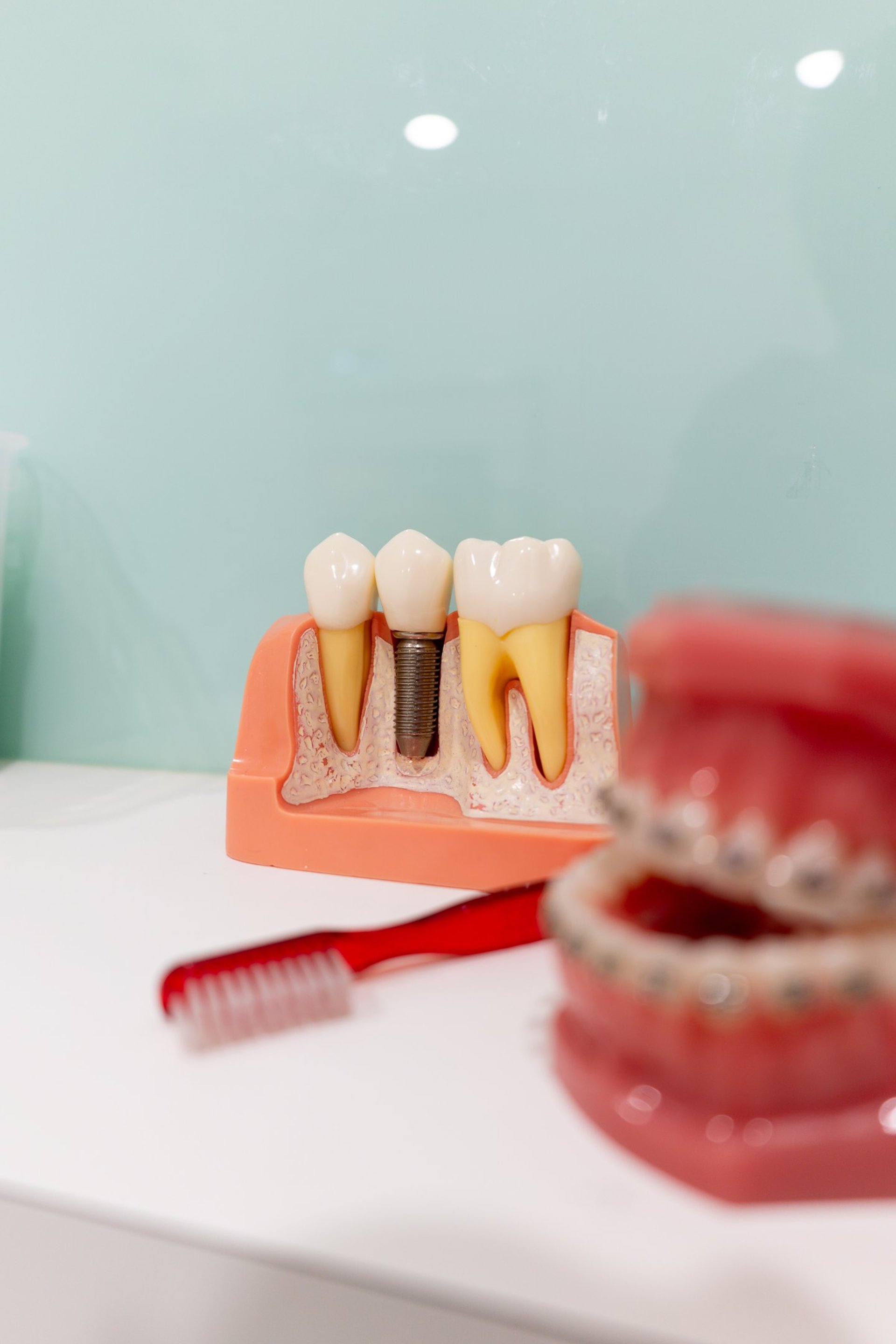 dental exam with mirror and tool