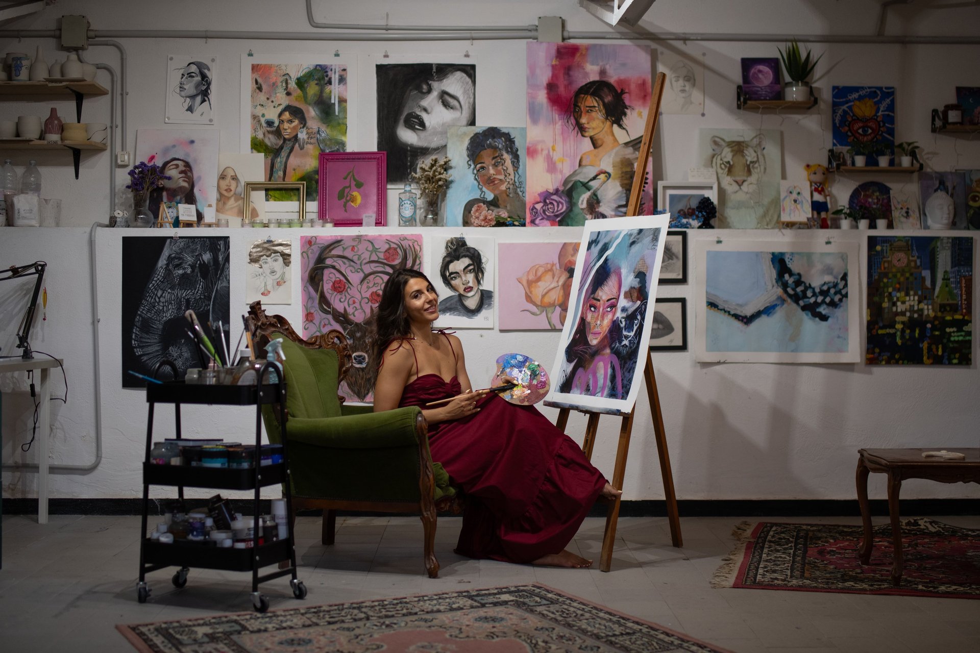 black blue and yellow textile