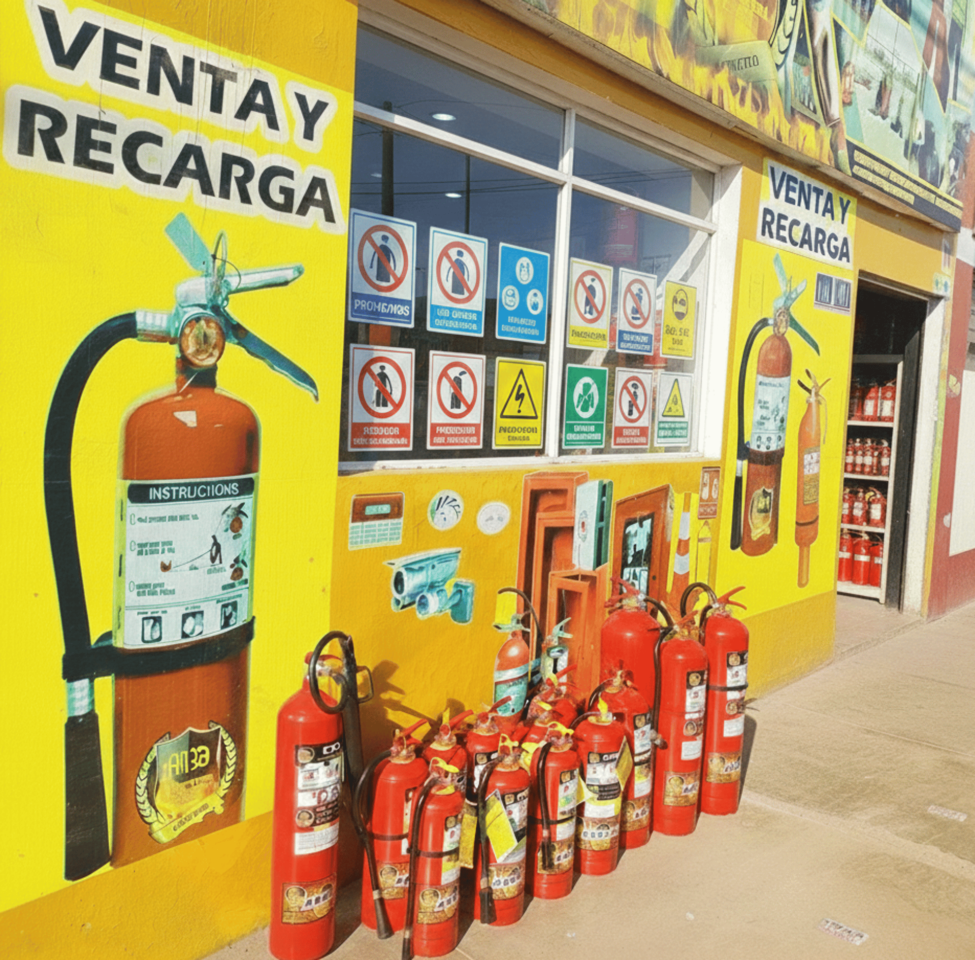 Fachada principal del local de MD Extintores