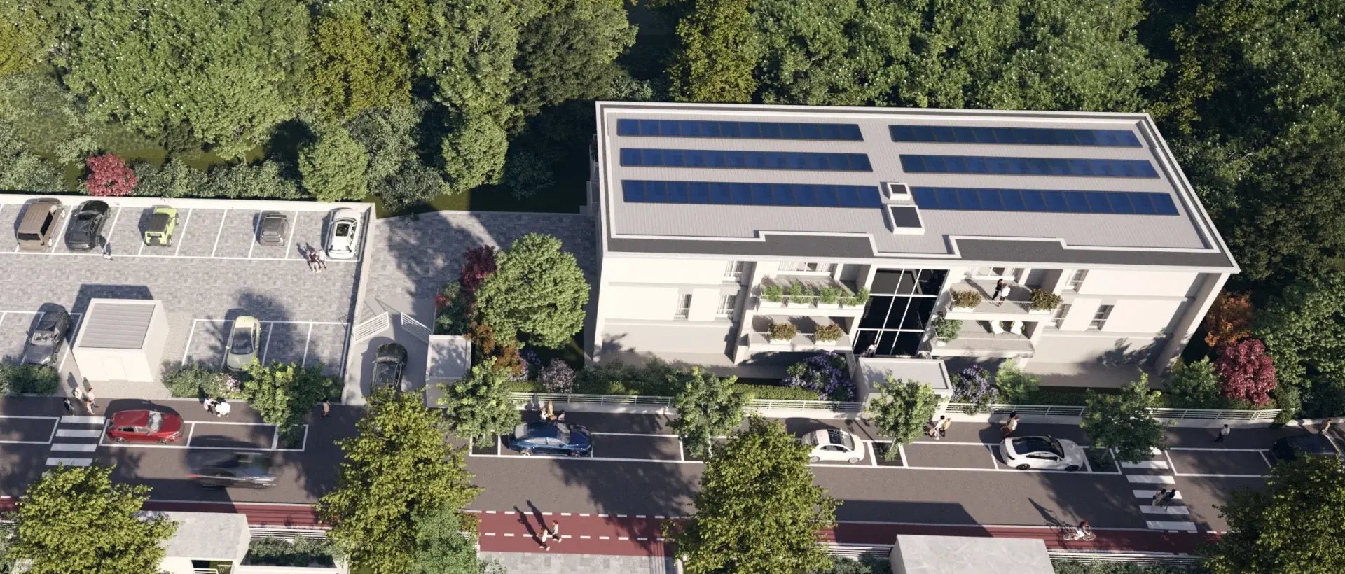 Vista aerea Mil-Flores Cremona: pannelli fotovoltaici Classe A