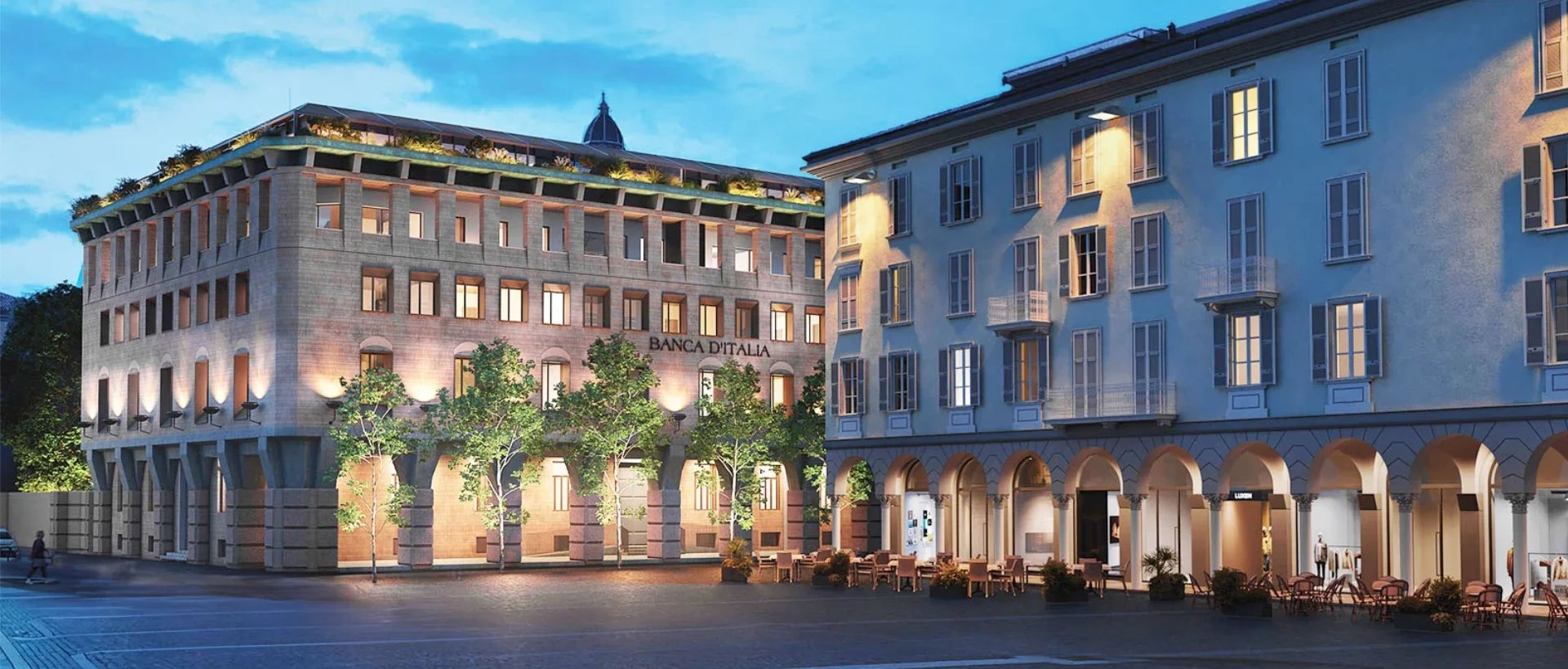 Palazzo CorteVerdi Cremona: rigenerazione ex Banca d'Italia di Stefano Boeri Architetti con giardini e verde pensile.