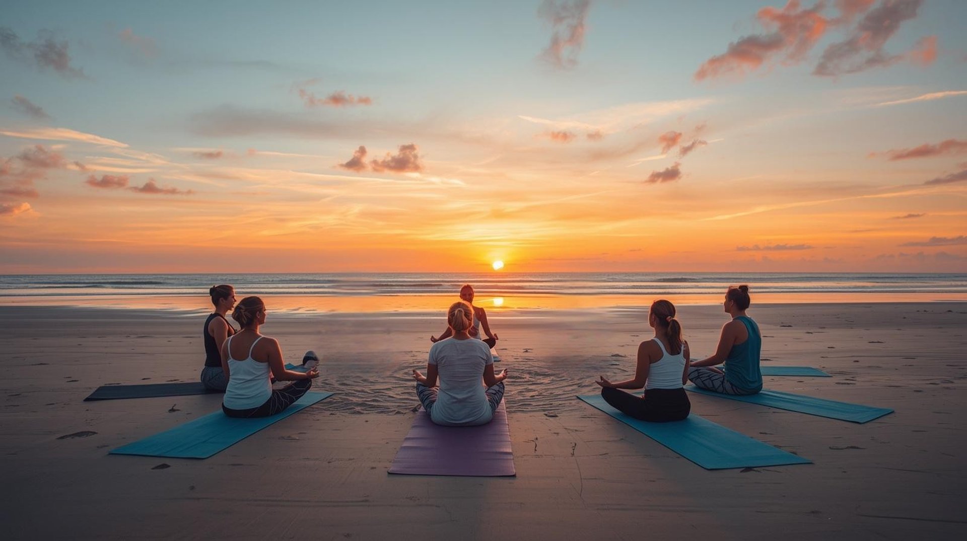 five woman standing on seashore