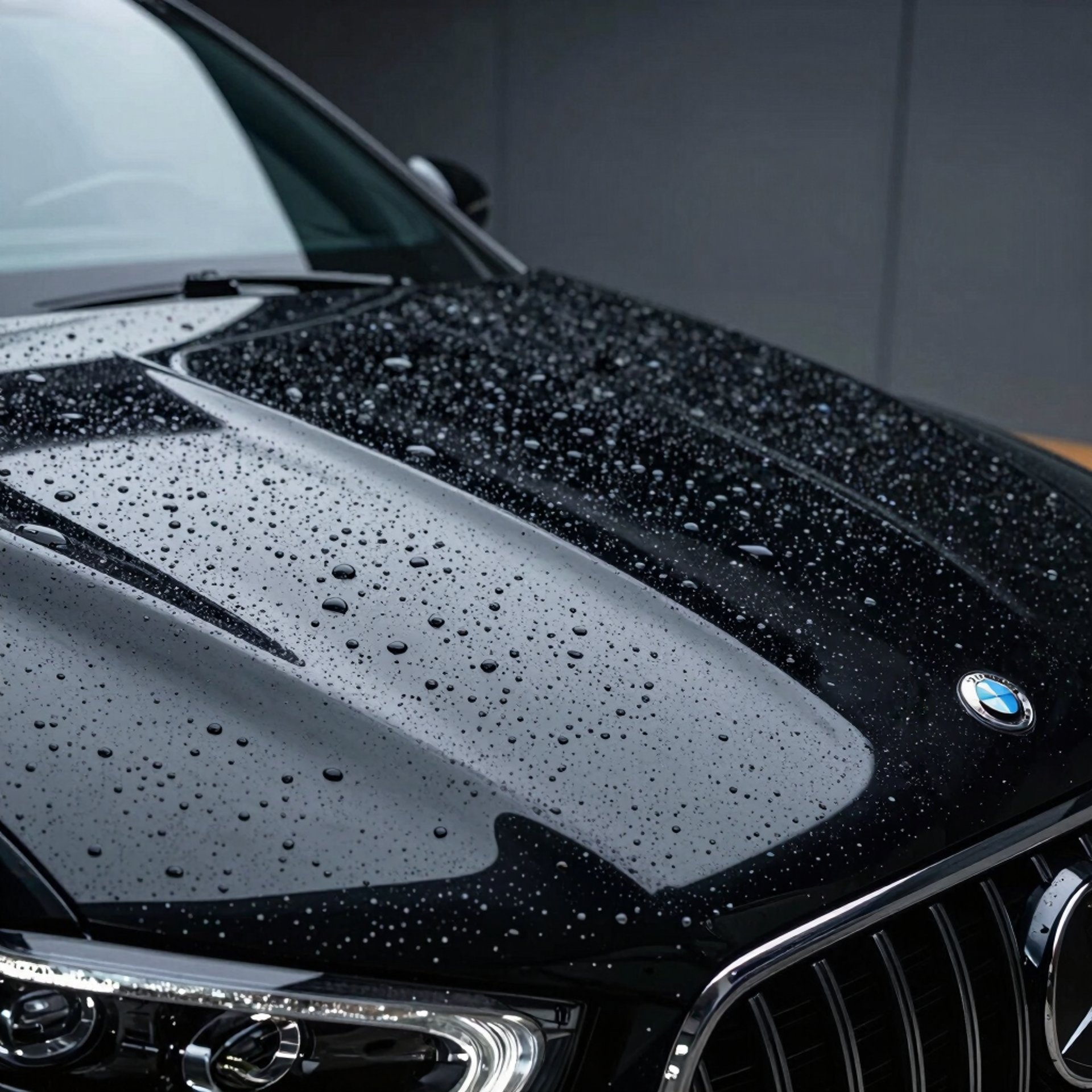 a man waxing the hood of a car