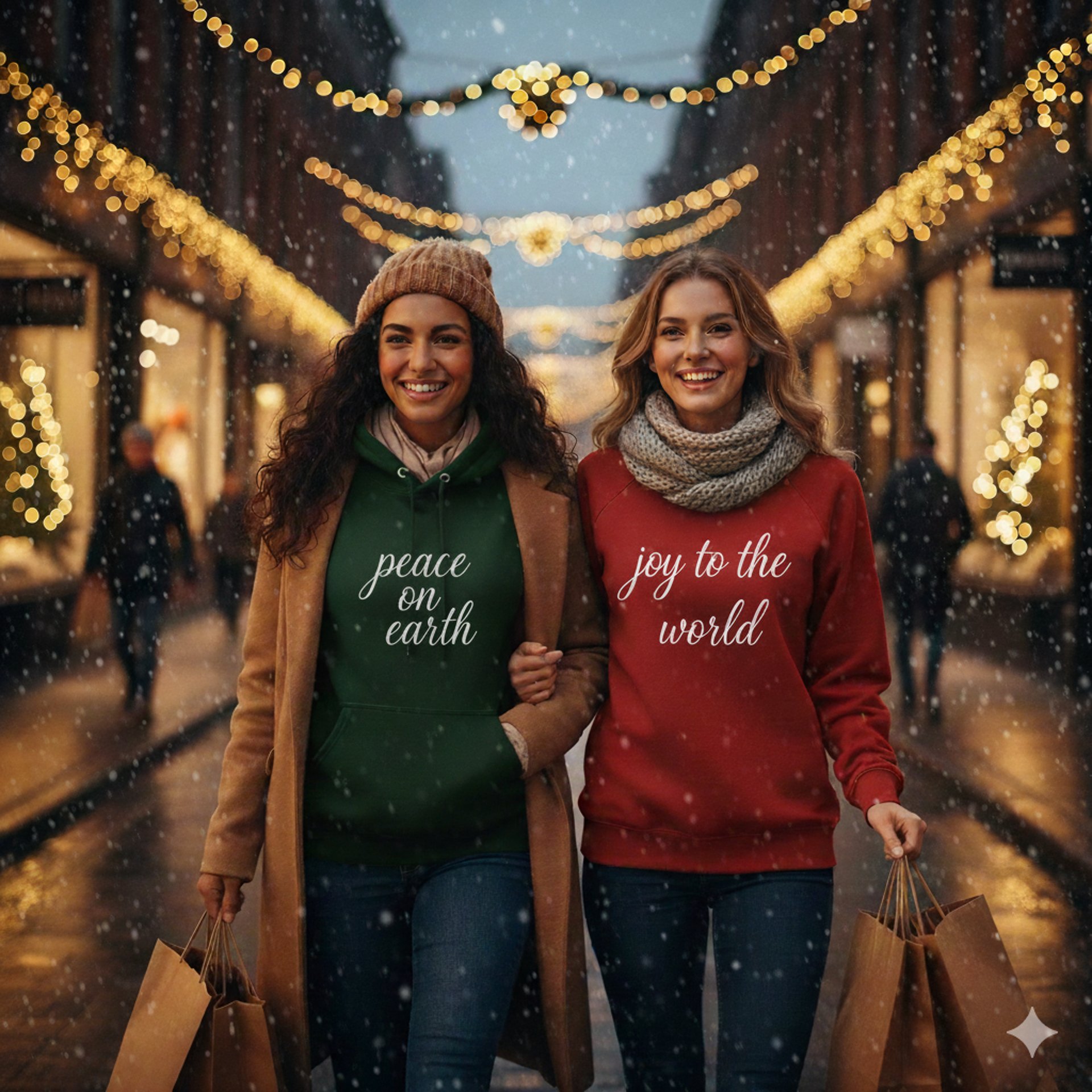 Two women hailing a taxi on a city street
