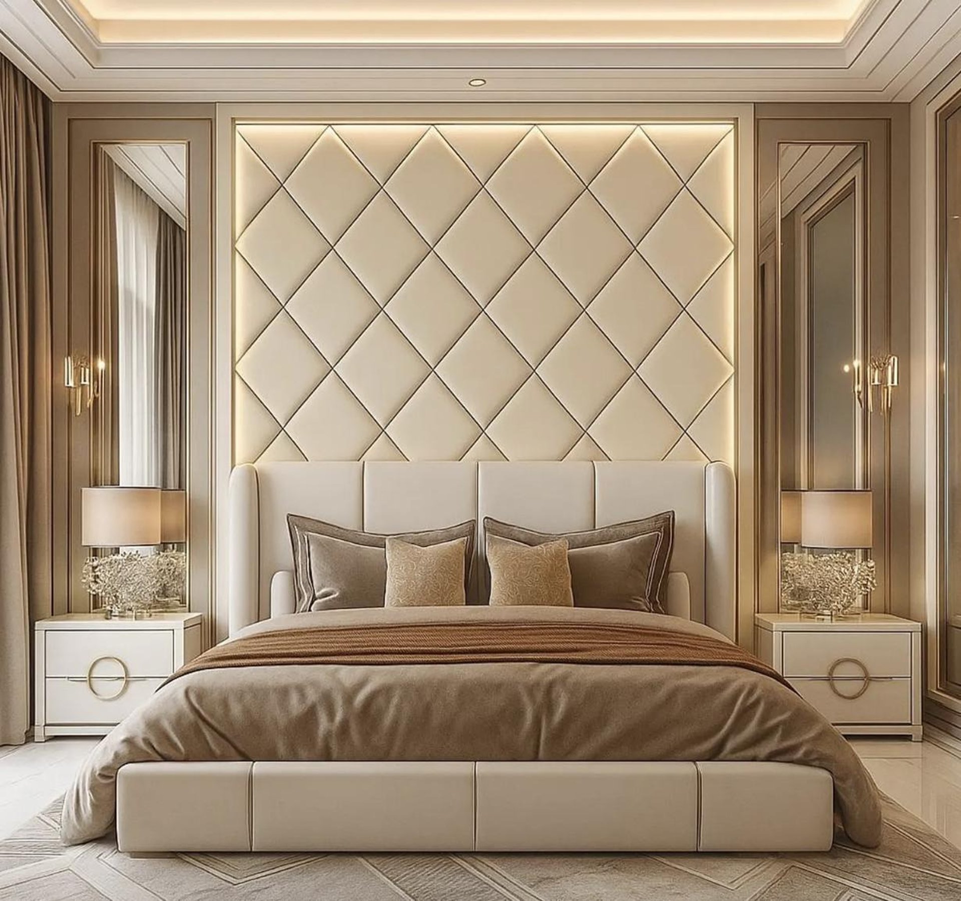 an abstract photo of a curved building with a blue sky in the background