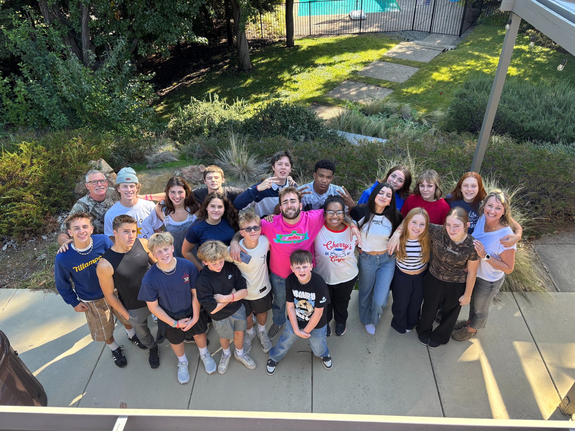 an abstract photo of a curved building with a blue sky in the background