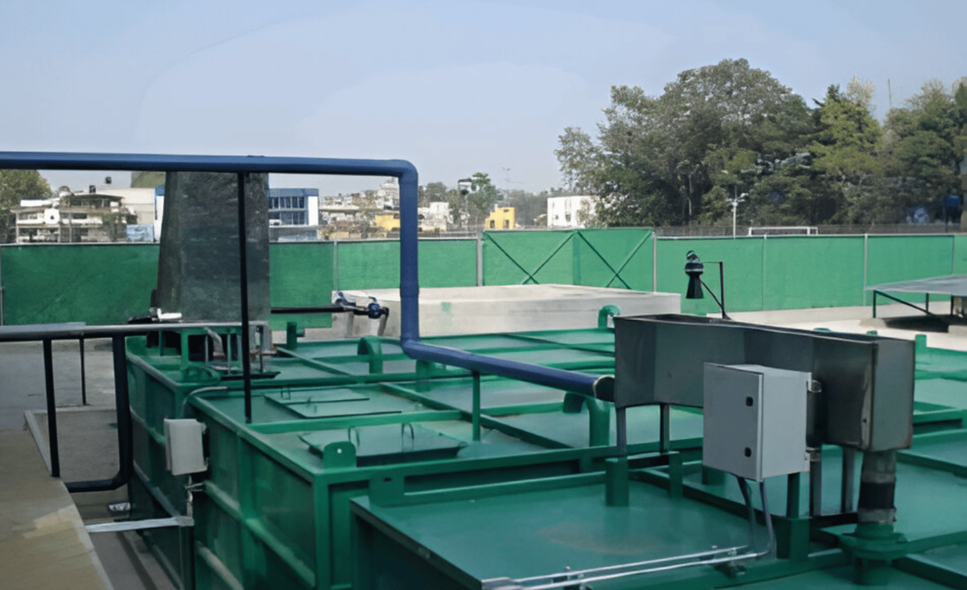 aerial view of green and brown basketball court
