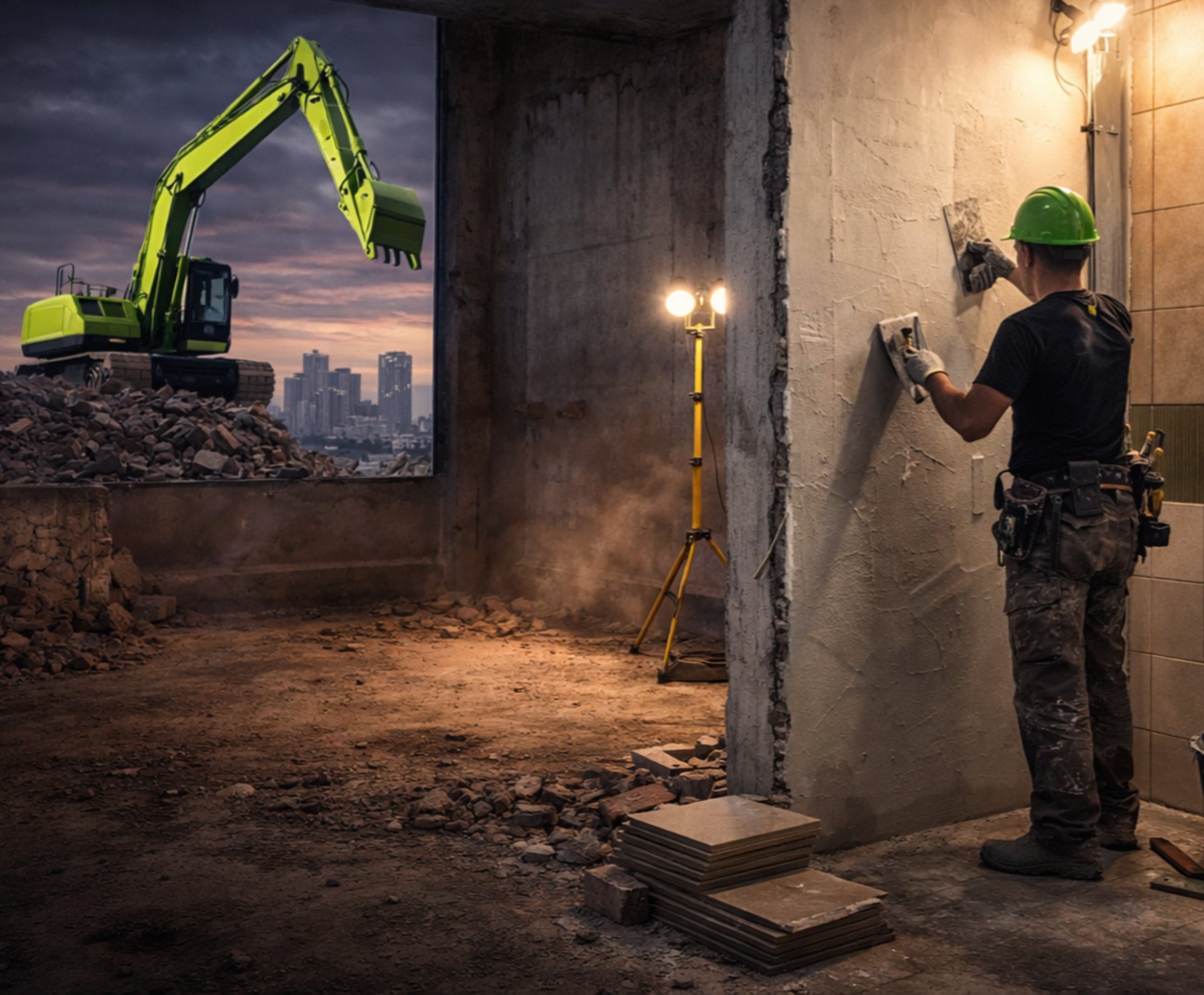 an abstract photo of a curved building with a blue sky in the background