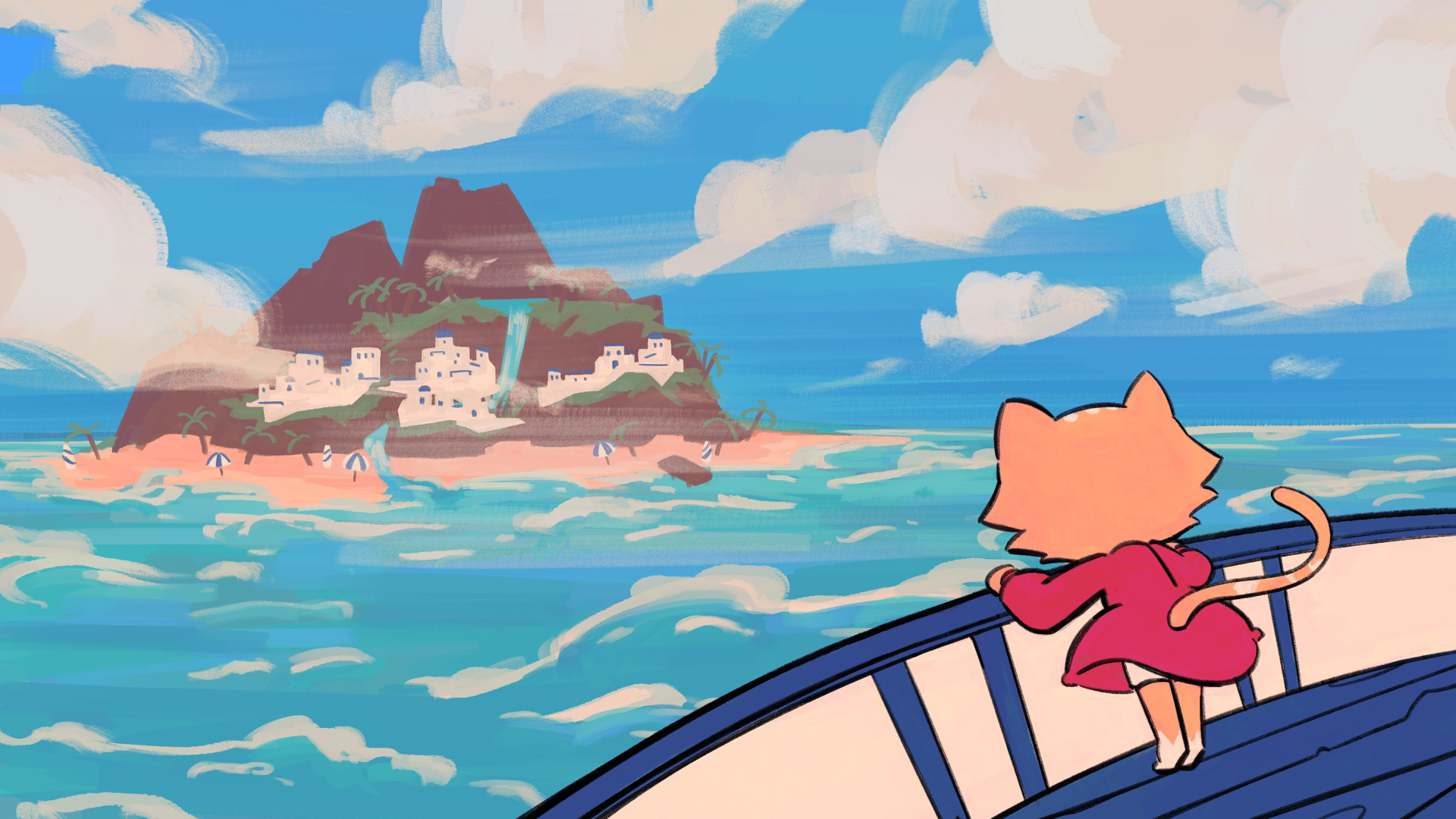 an abstract photo of a curved building with a blue sky in the background