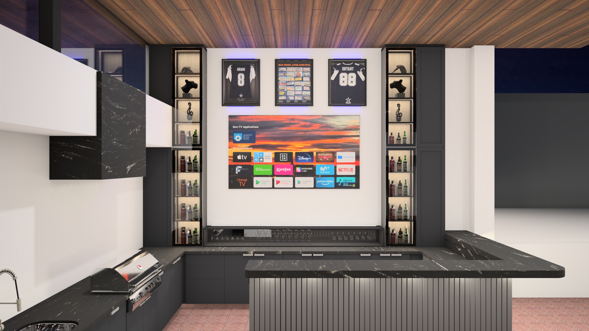 an abstract photo of a curved building with a blue sky in the background