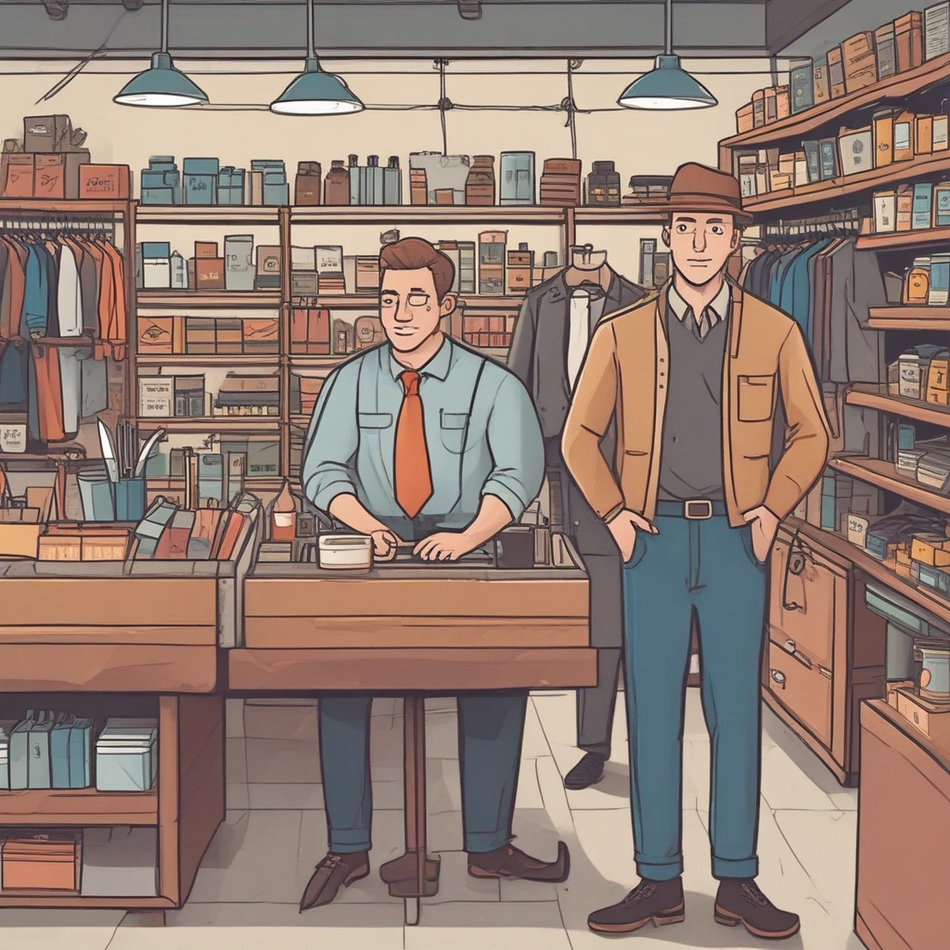 a man walking down the street in a blue sweater