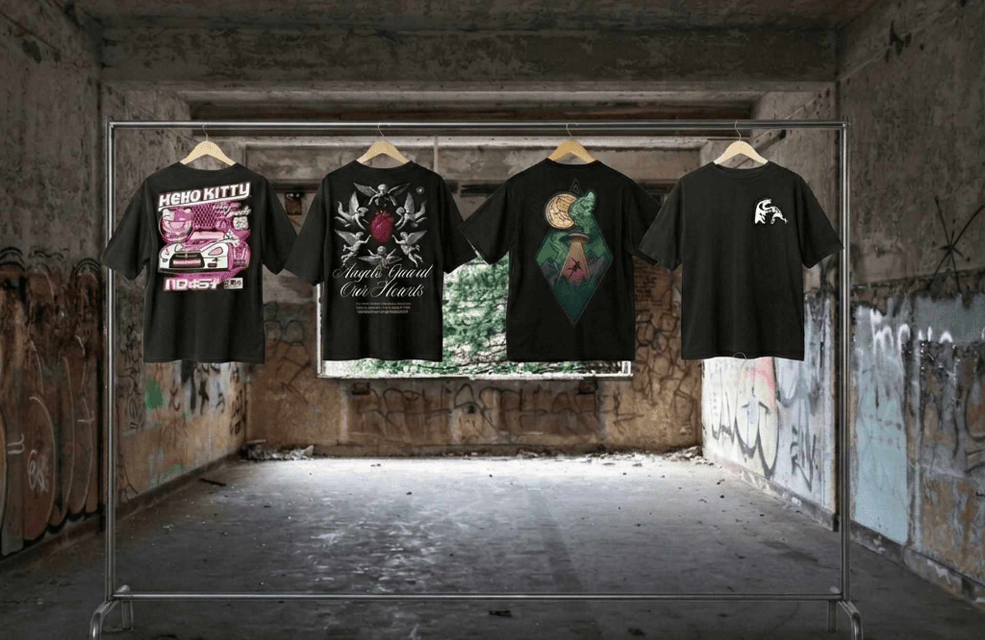 an abstract photo of a curved building with a blue sky in the background