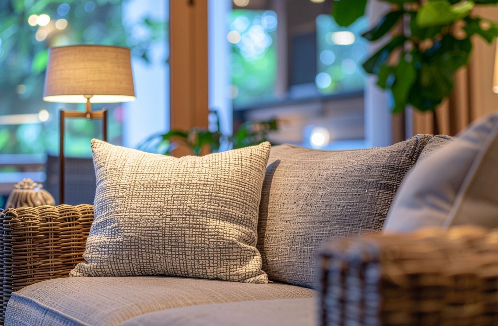 A lone tree in a lavender field with mountains in the background