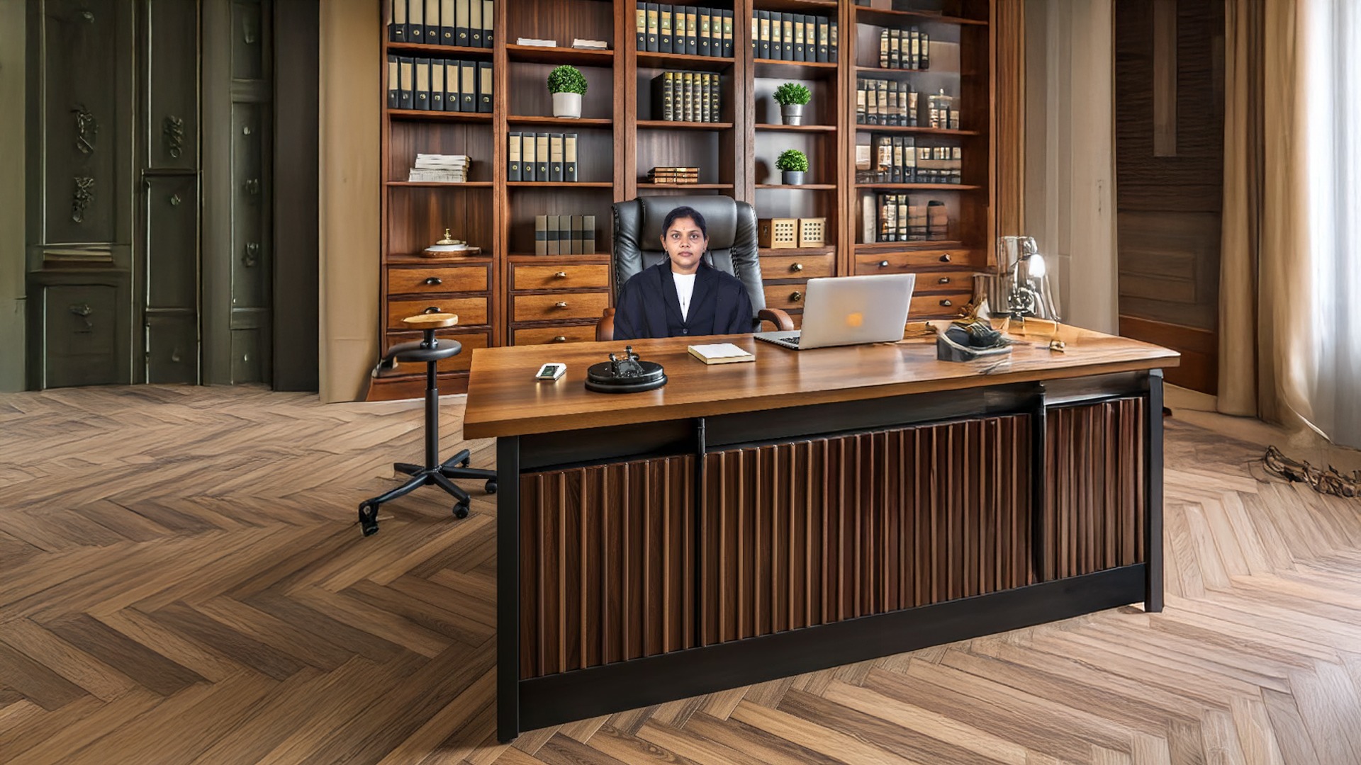 black and brown leather padded tub sofa