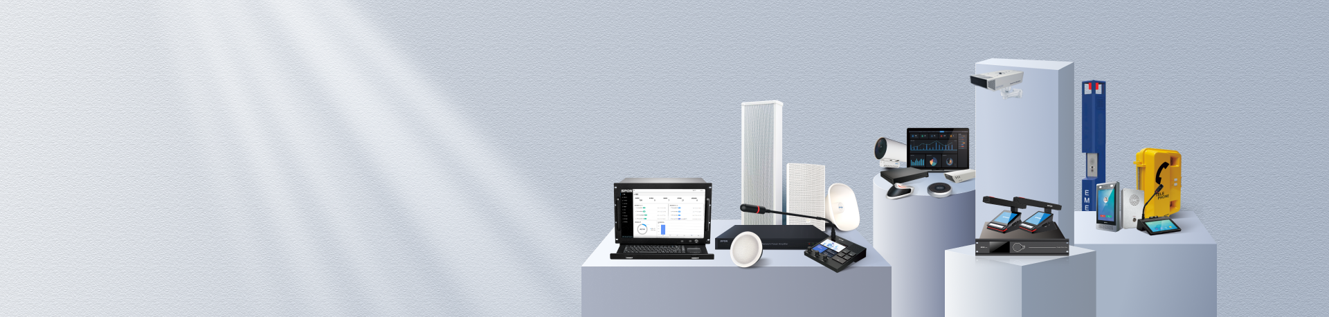 an abstract photo of a curved building with a blue sky in the background