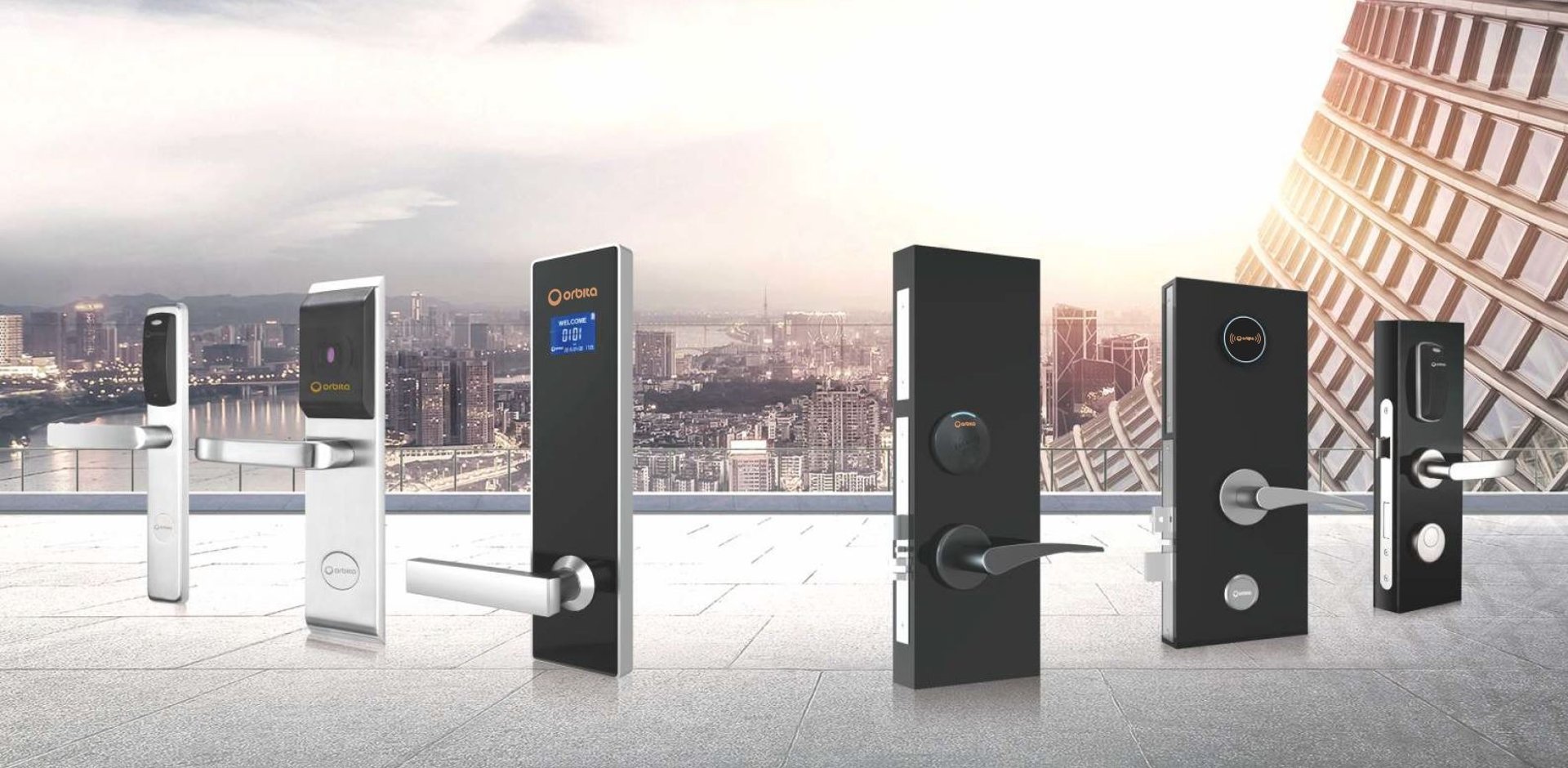 an abstract photo of a curved building with a blue sky in the background