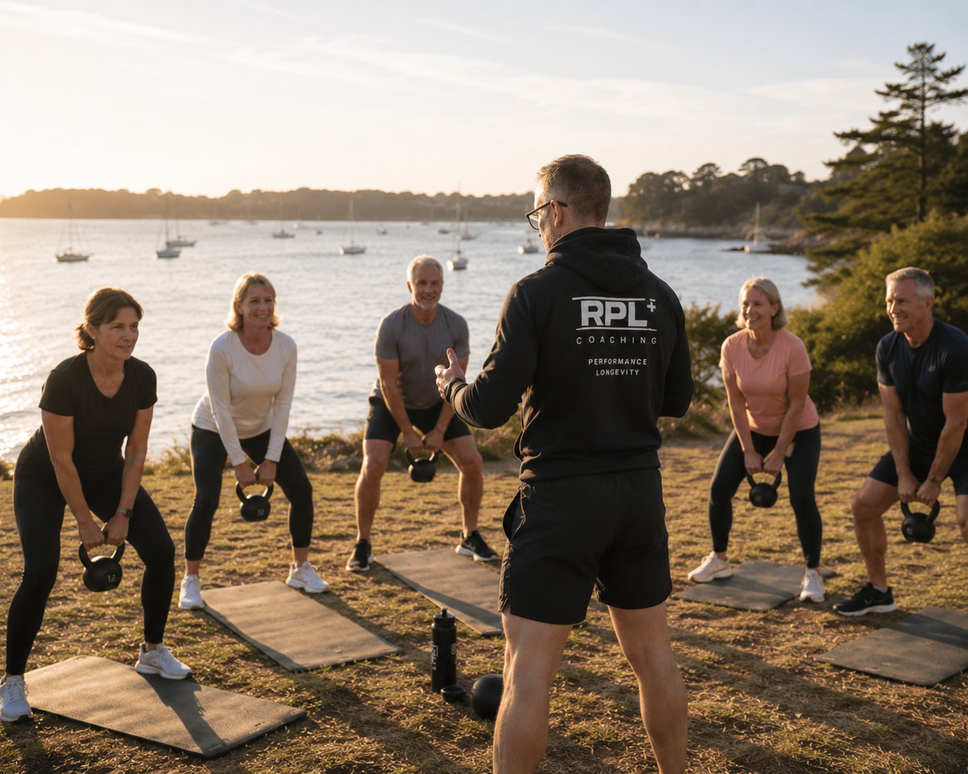 Séance outdoor RPL+ axée force, énergie et longévité dans le Golfe du Morbihan