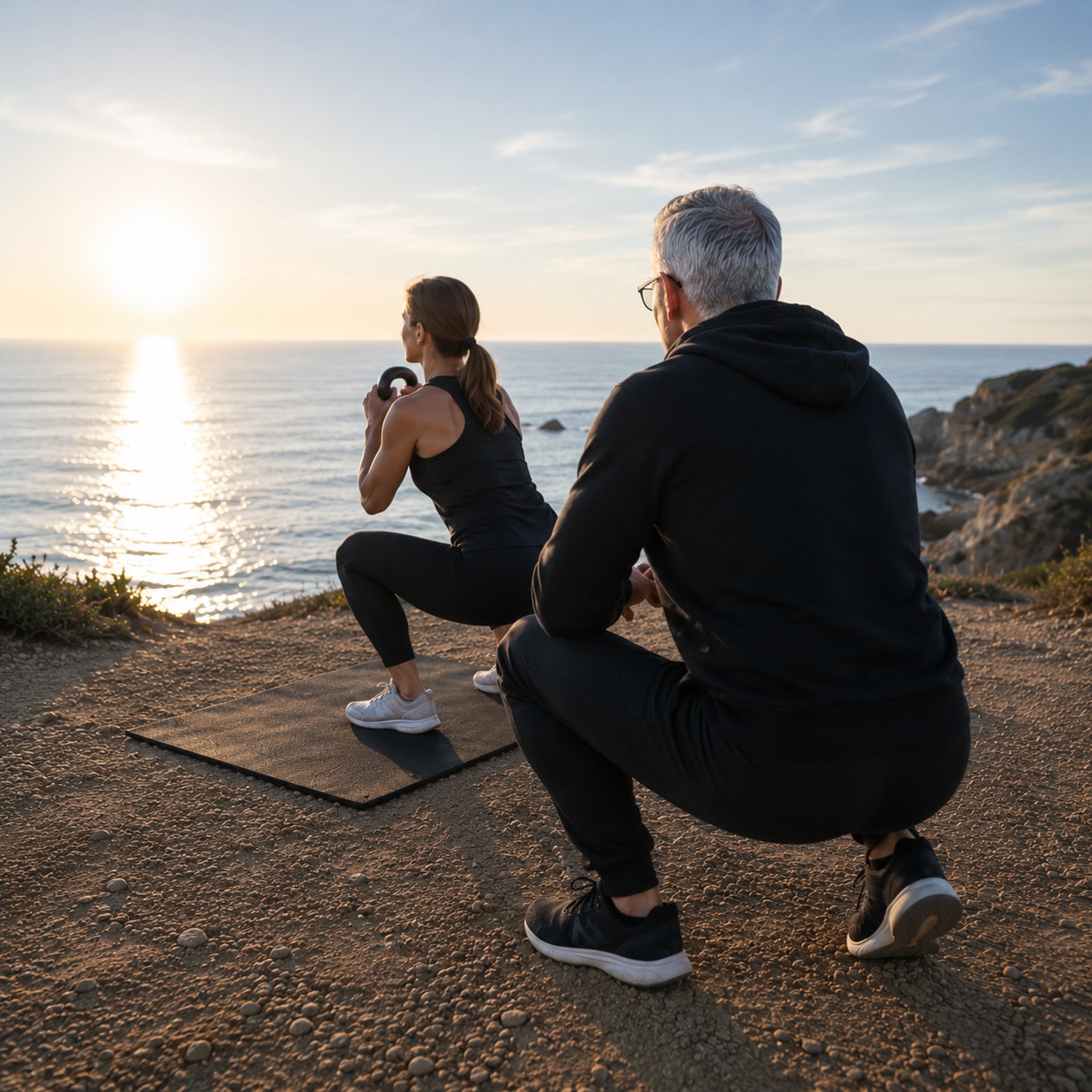 Coaching sportif outdoor à Sarzeau avec adulte de 40 ans et plus