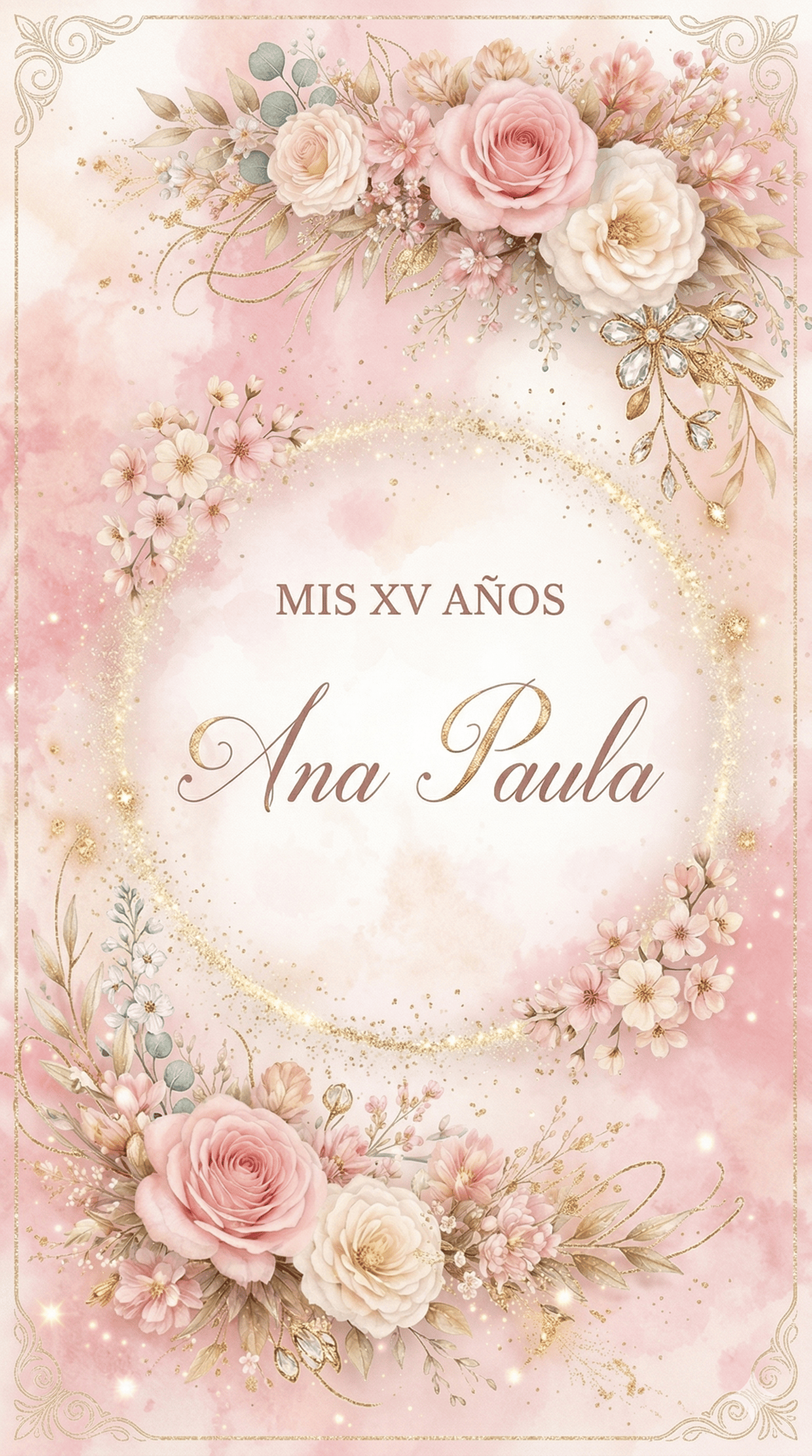 a cake with candles and flowers on a table