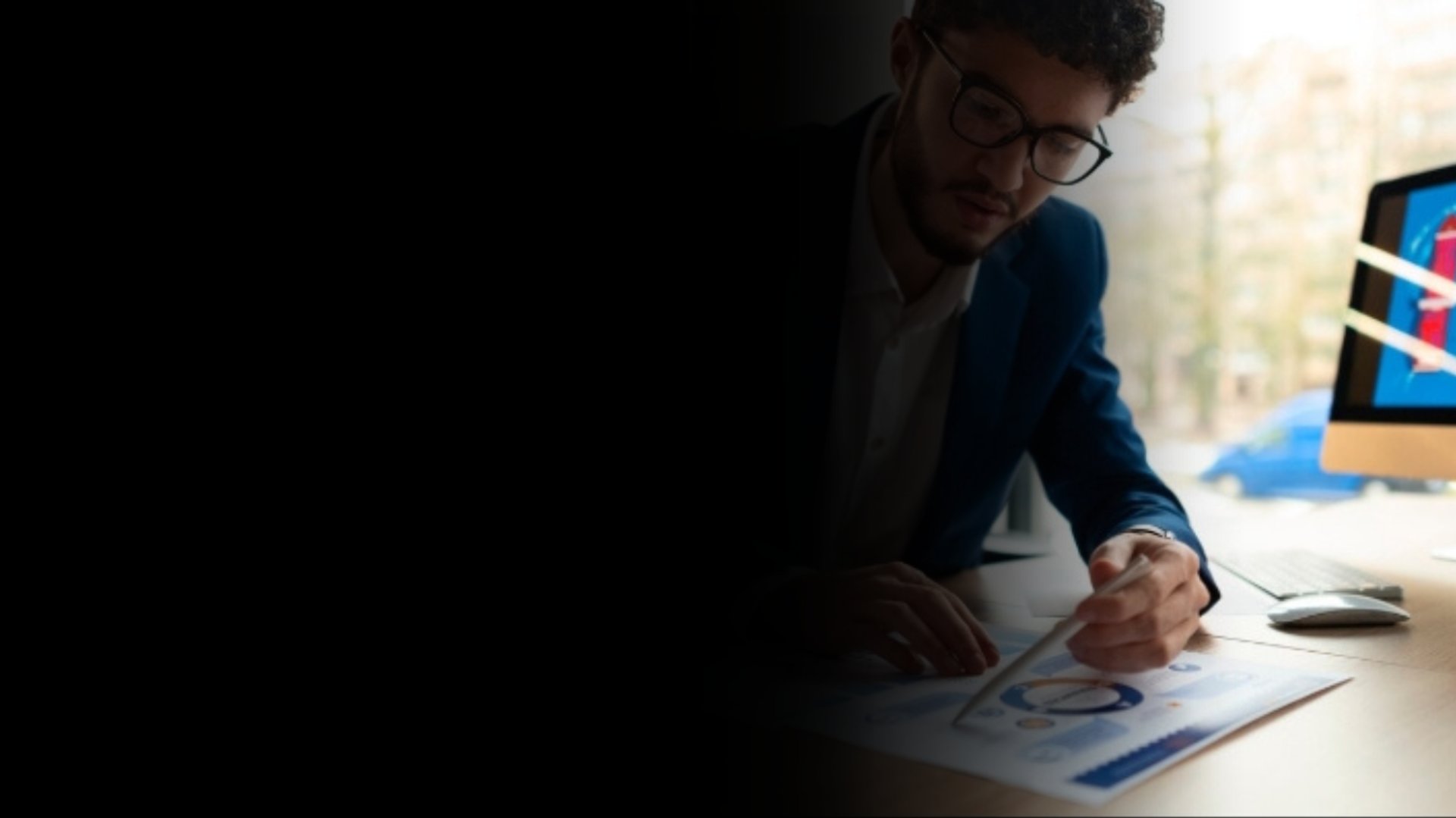 an abstract photo of a curved building with a blue sky in the background