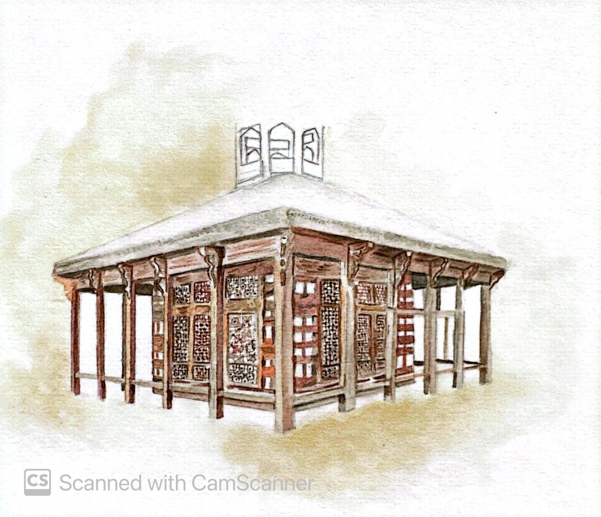 a brick building with trees around it