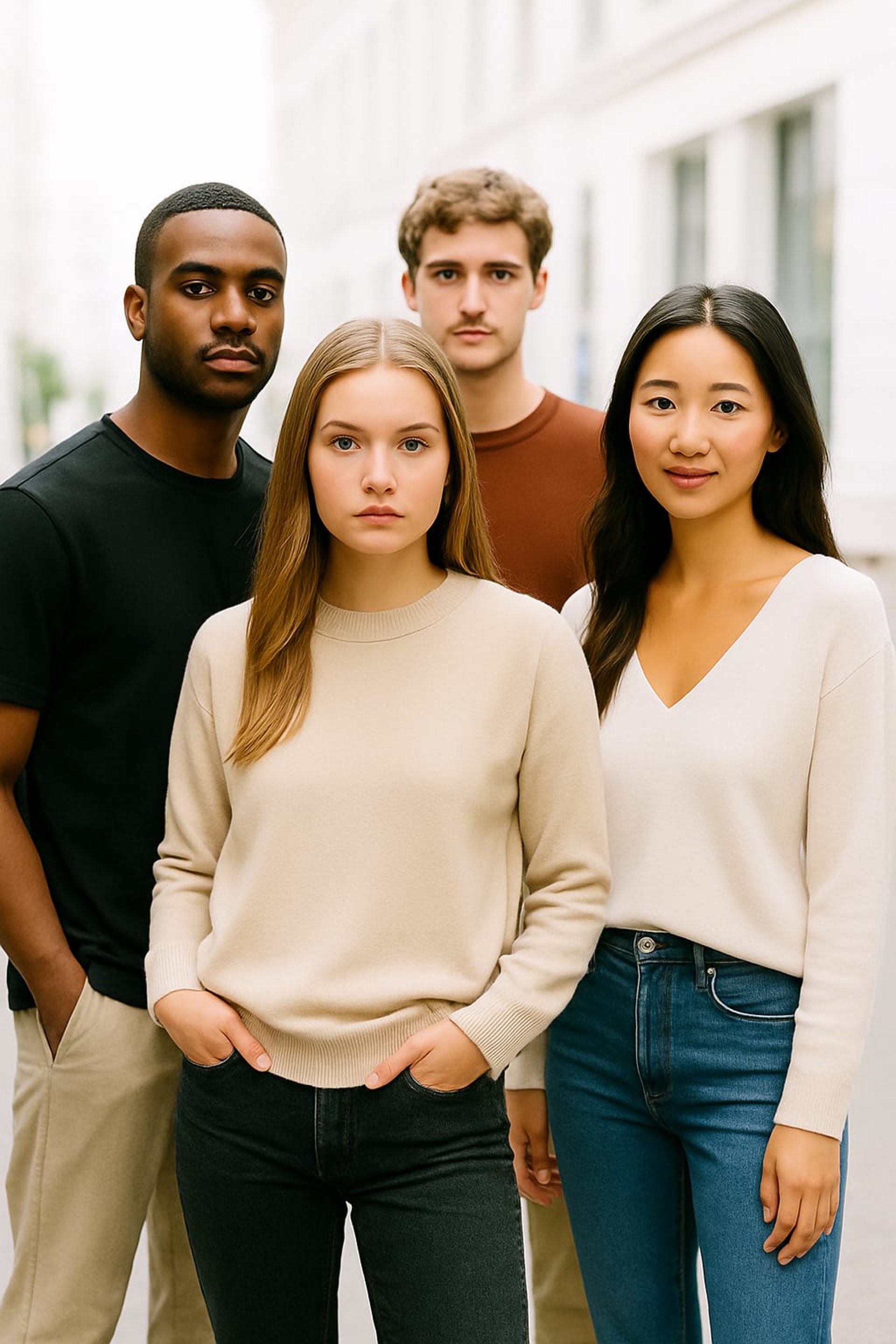 person wearing grey knit sweater