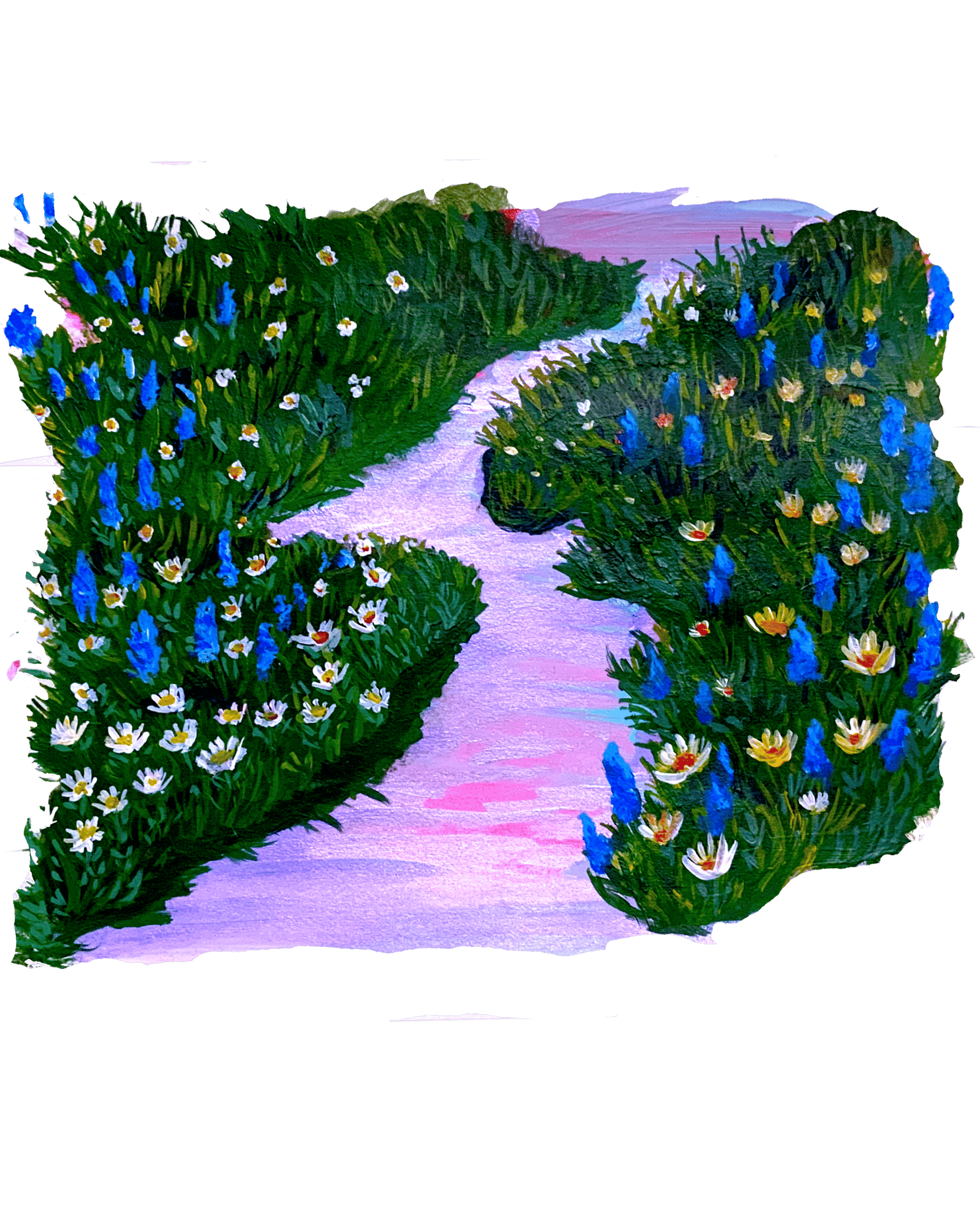 acrylic landscape painting, vibrant