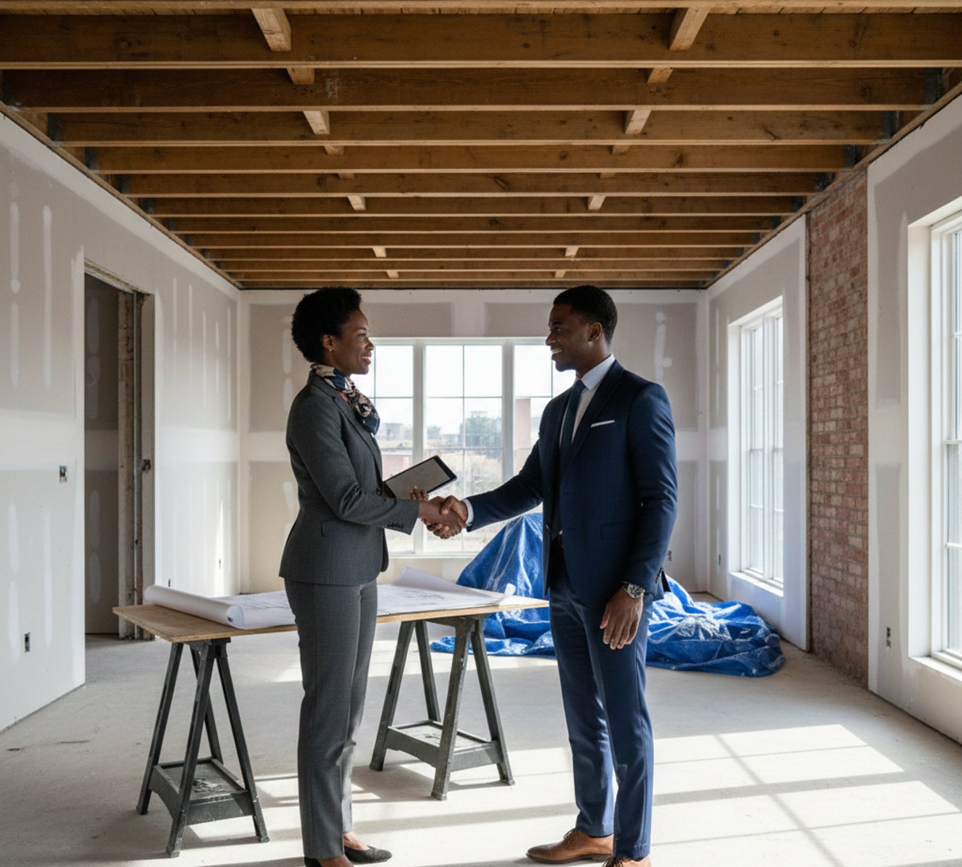 an abstract photo of a curved building with a blue sky in the background