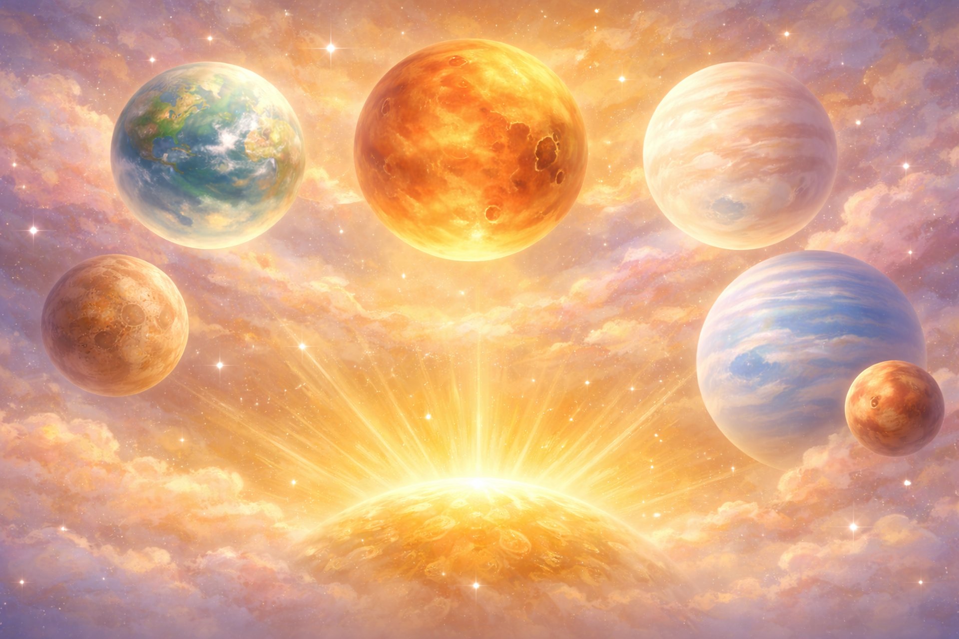 an artist's rendering of a planet with a star in the background