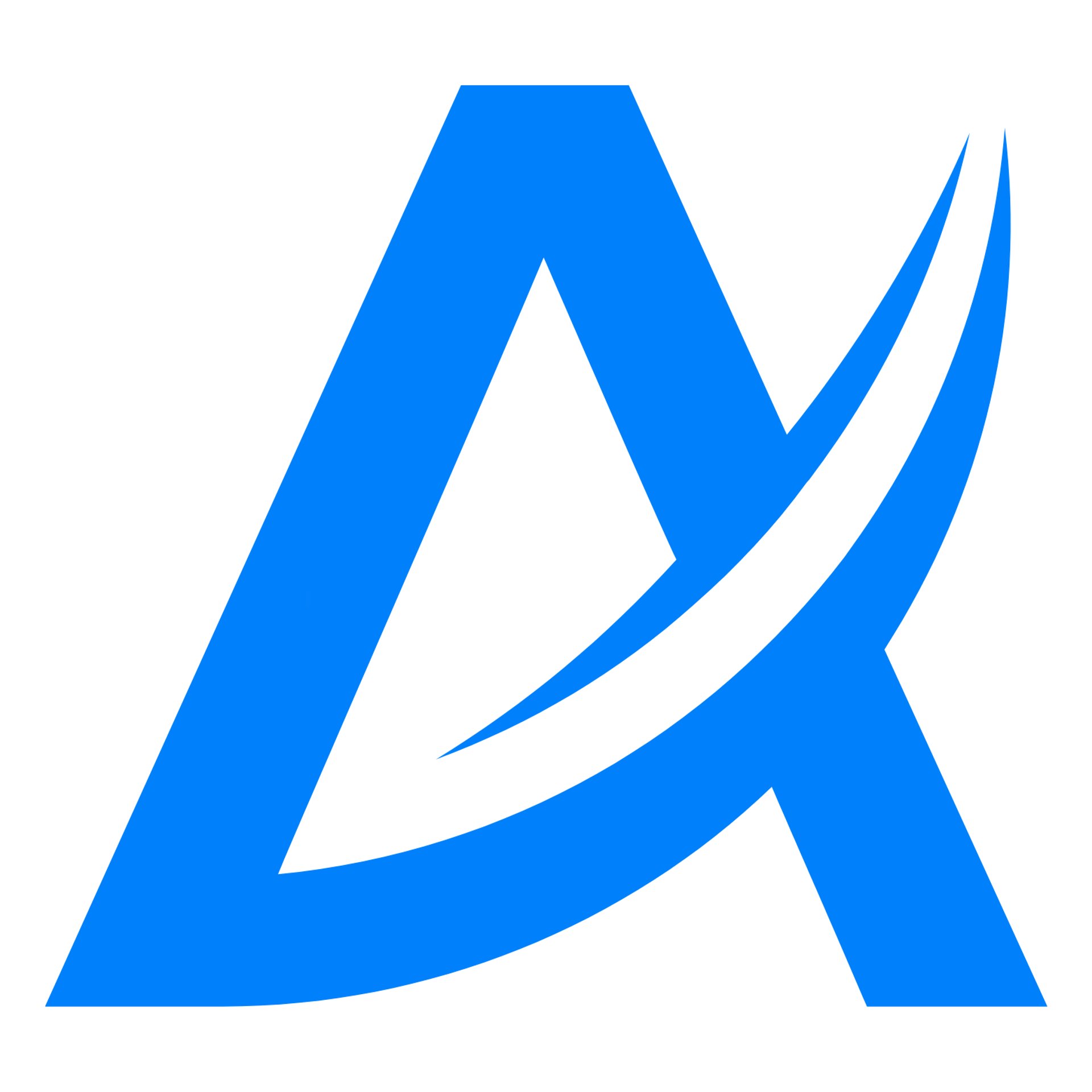 an abstract photo of a curved building with a blue sky in the background