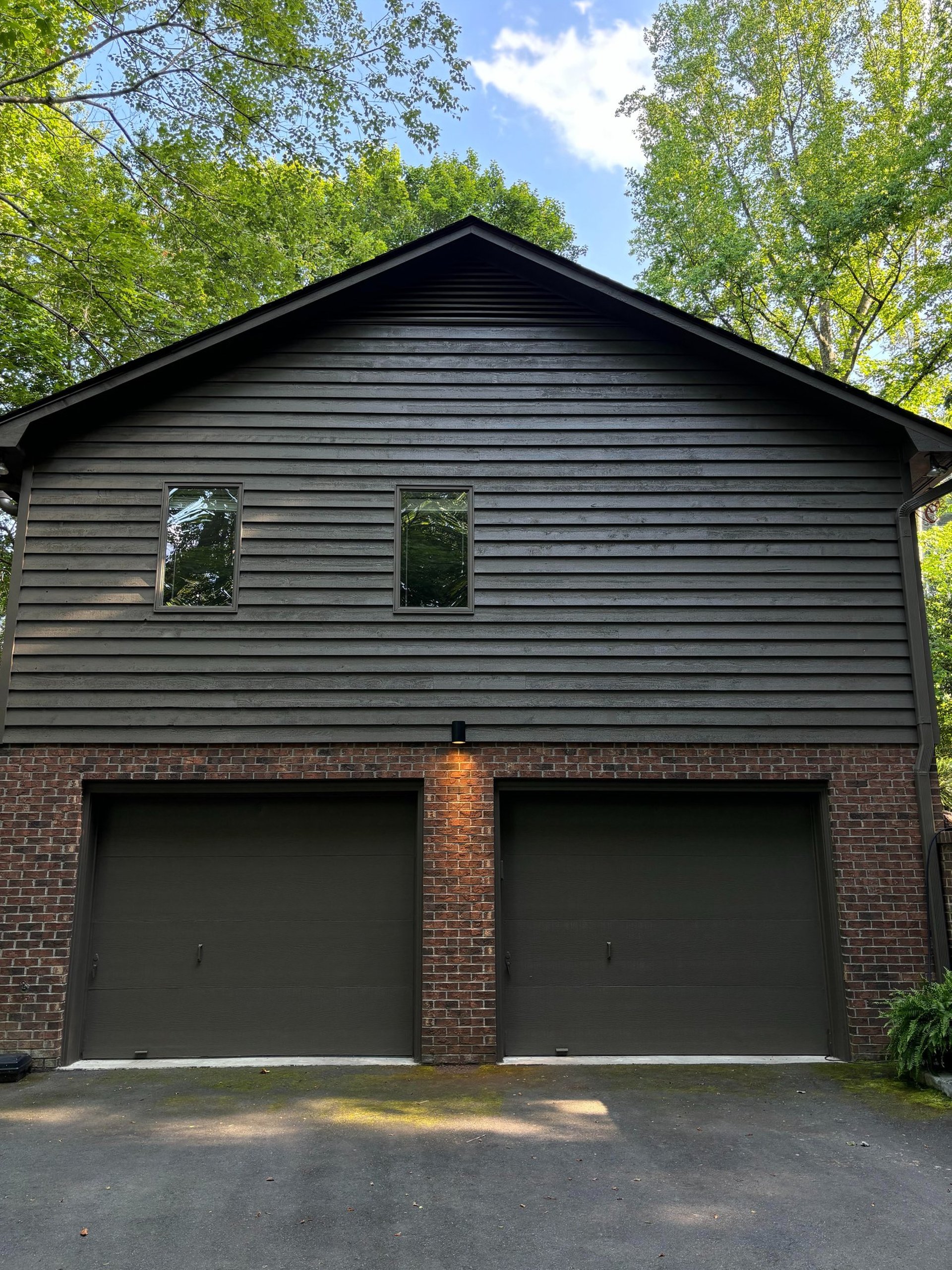 exterior home painted modern black in brevard, nc