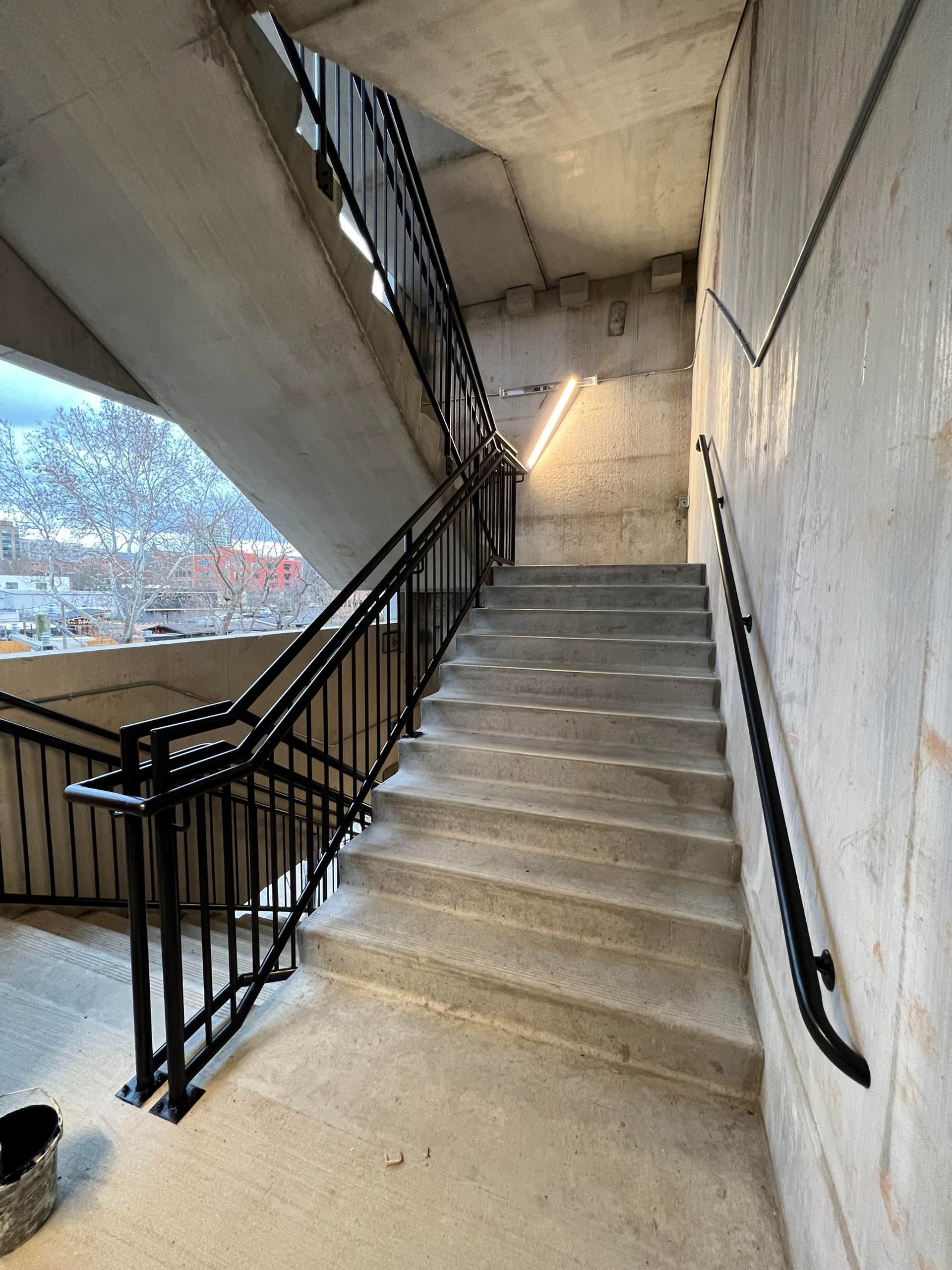 commercial exterior handrail painting in asheville, nc