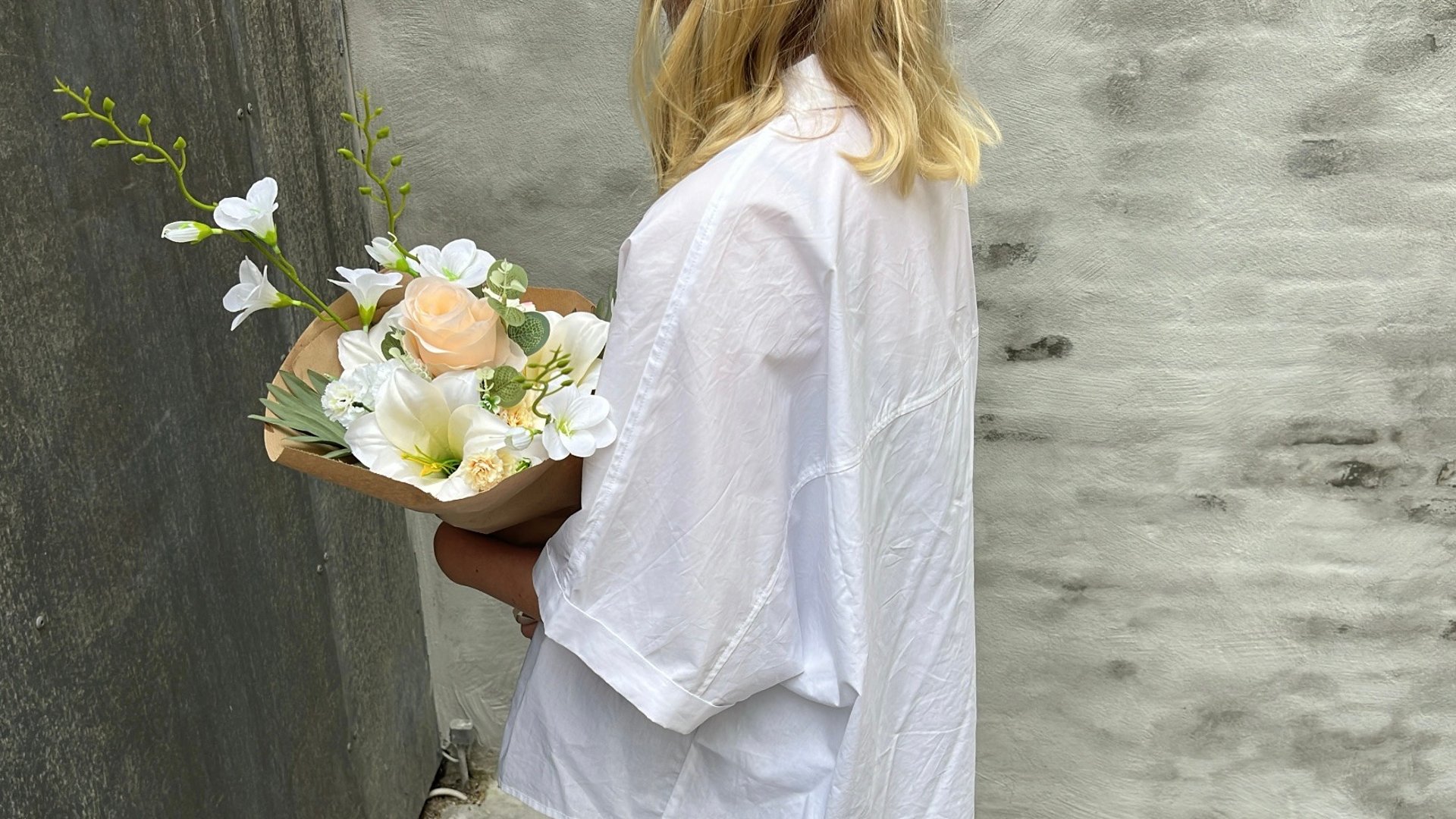 red and green flower petals on brown paper bag