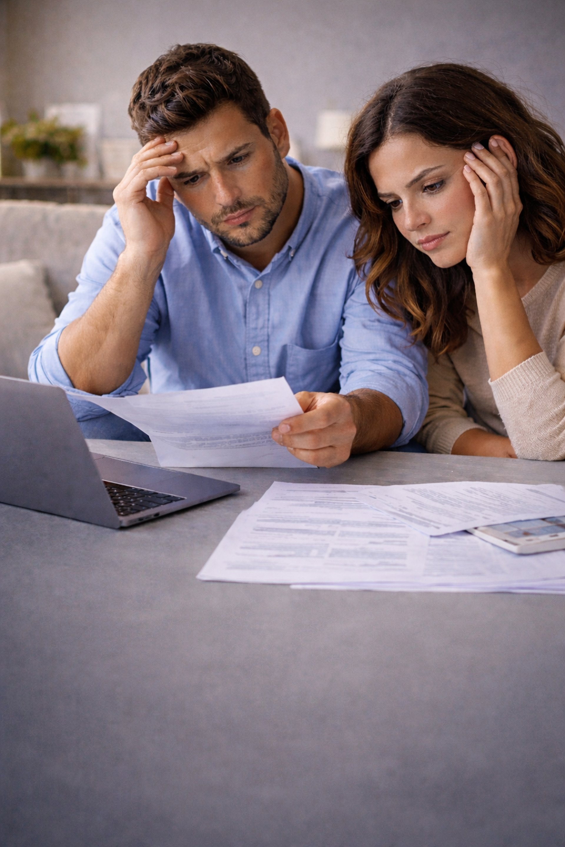 an abstract photo of a curved building with a blue sky in the background