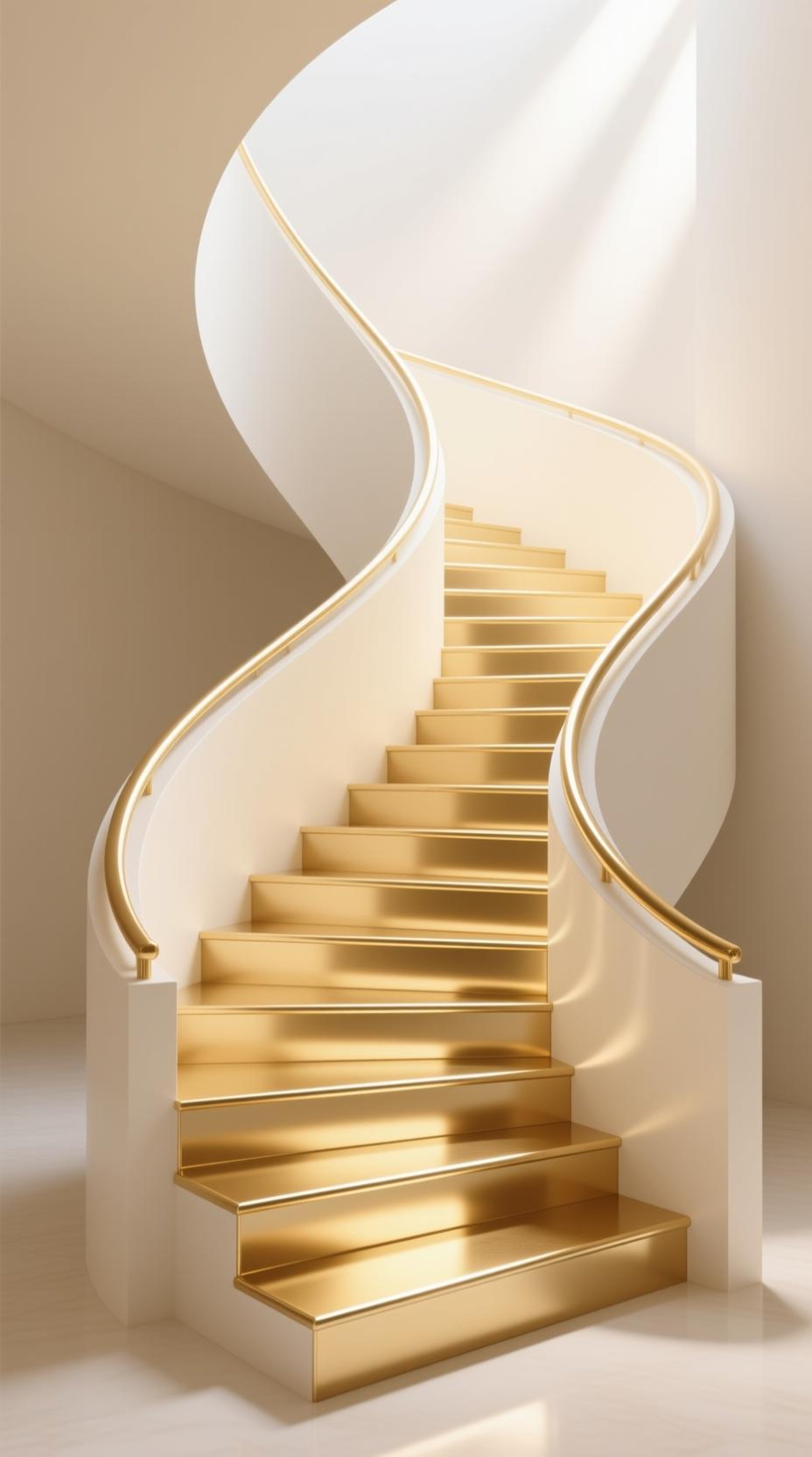 an abstract photo of a curved building with a blue sky in the background