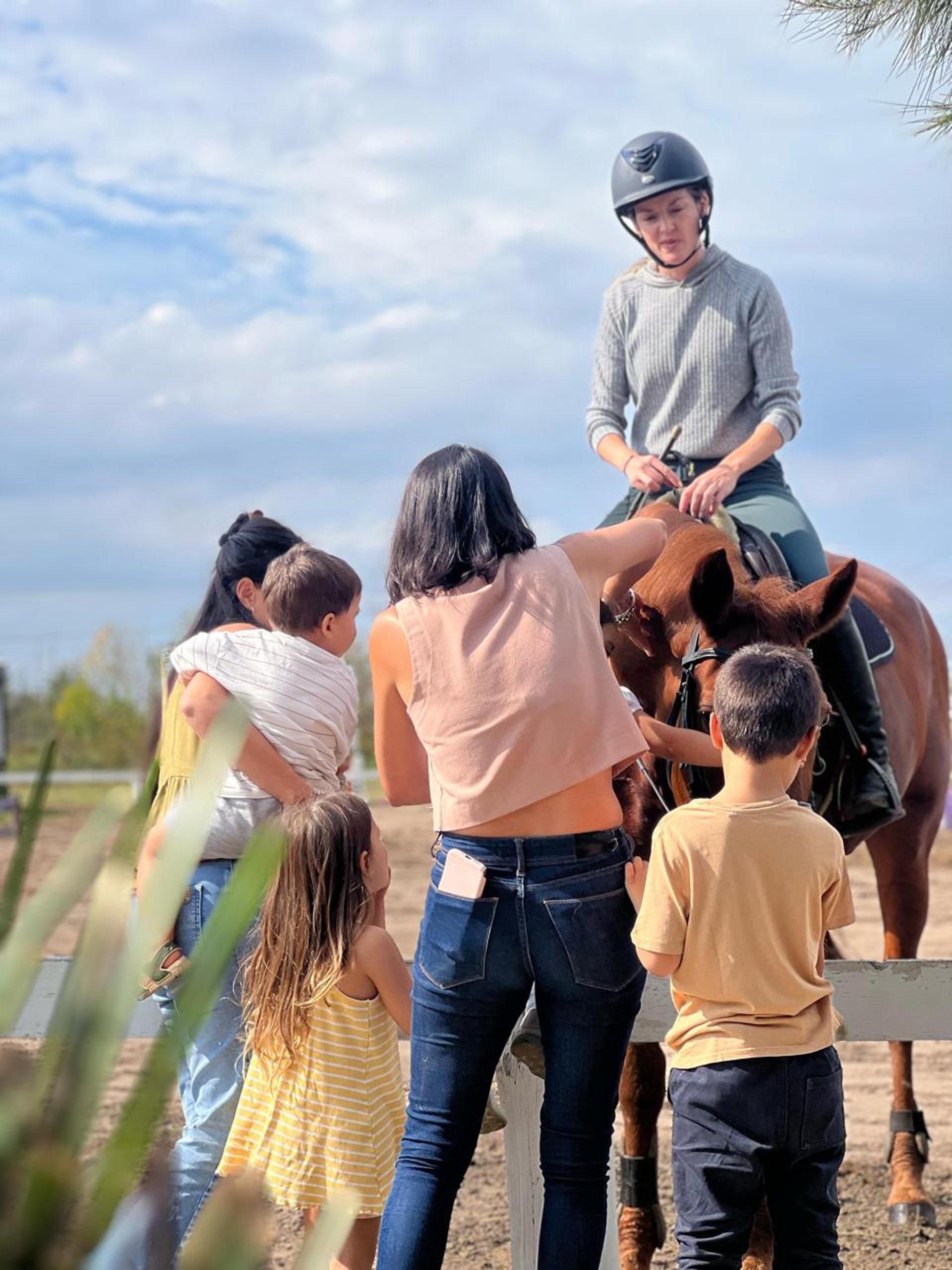 an abstract photo of a curved building with a blue sky in the background