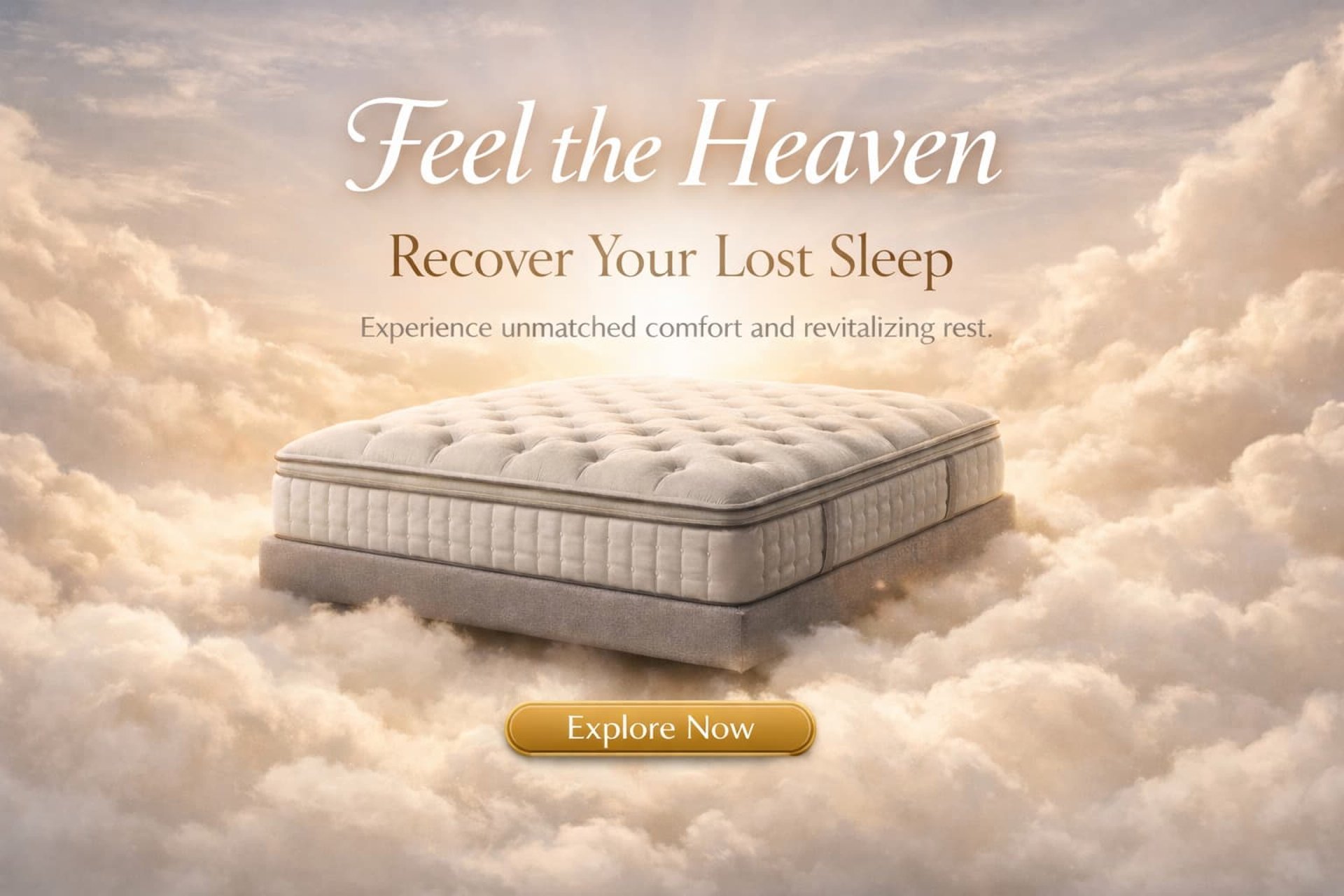 A neatly made bed with a patterned mattress and pillows.