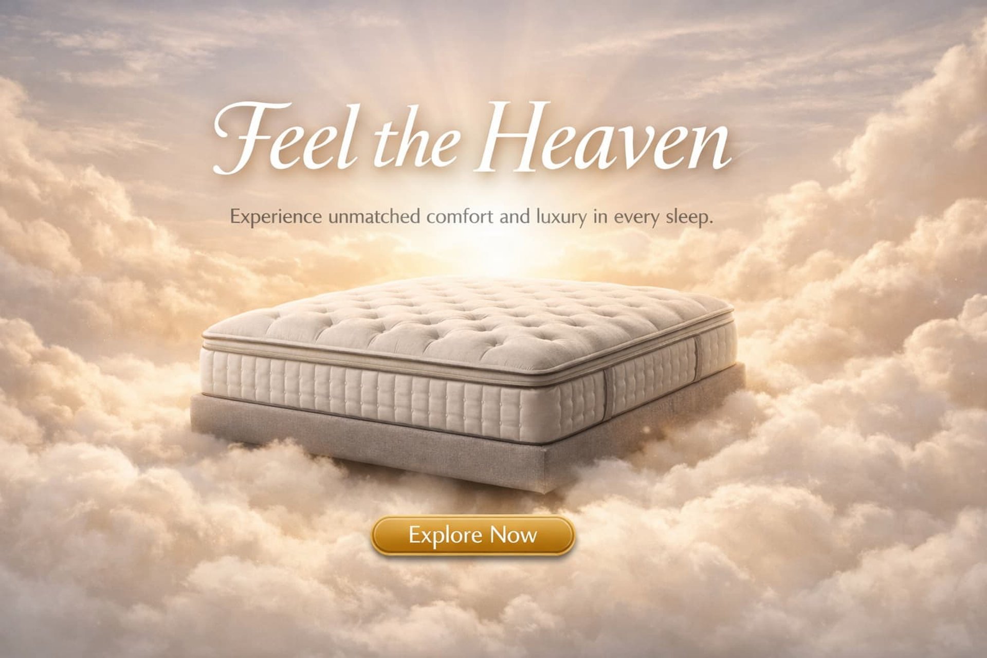 A neatly made bed with a patterned mattress and pillows.