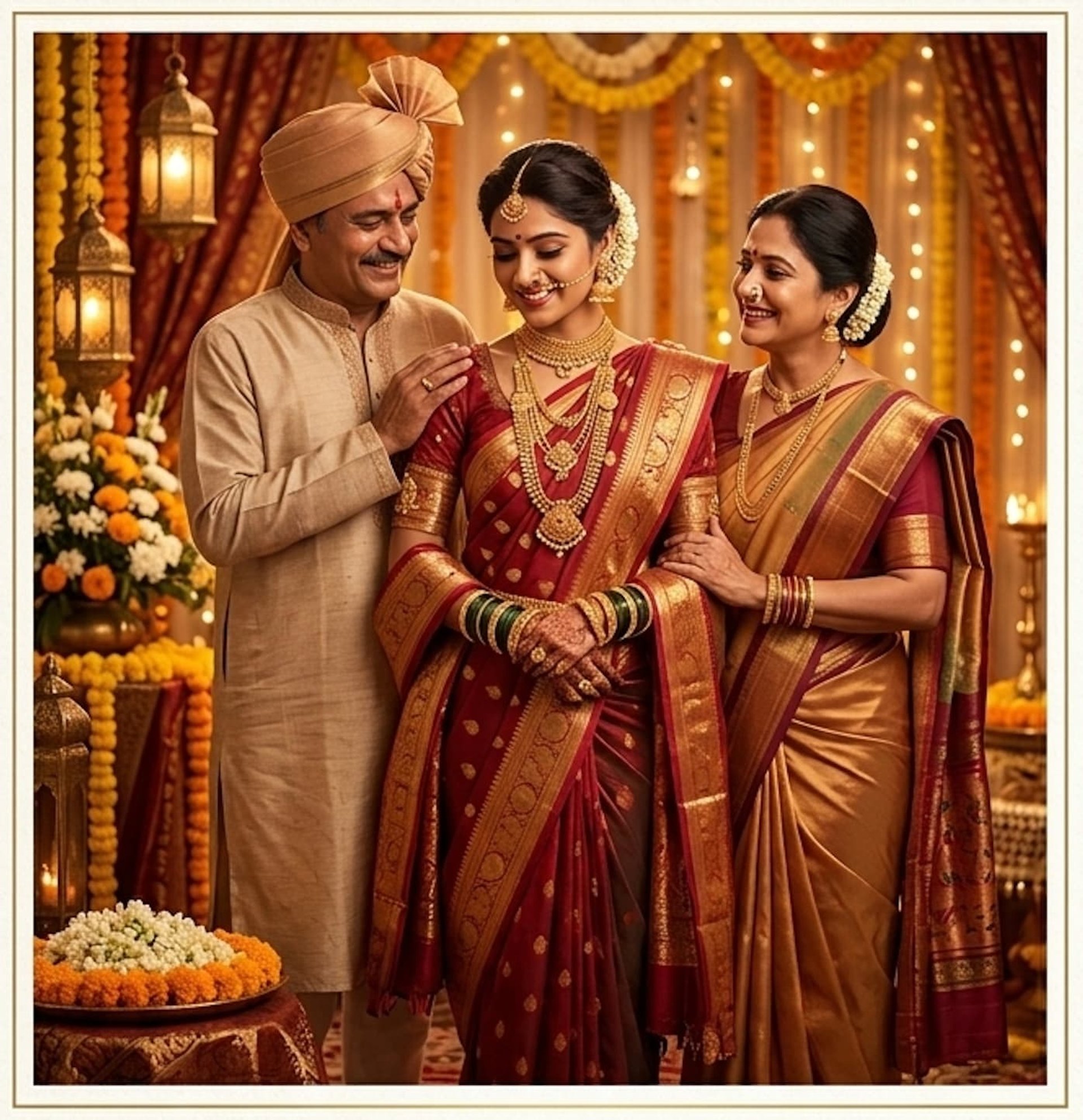 A neatly made bed with a patterned mattress and pillows.